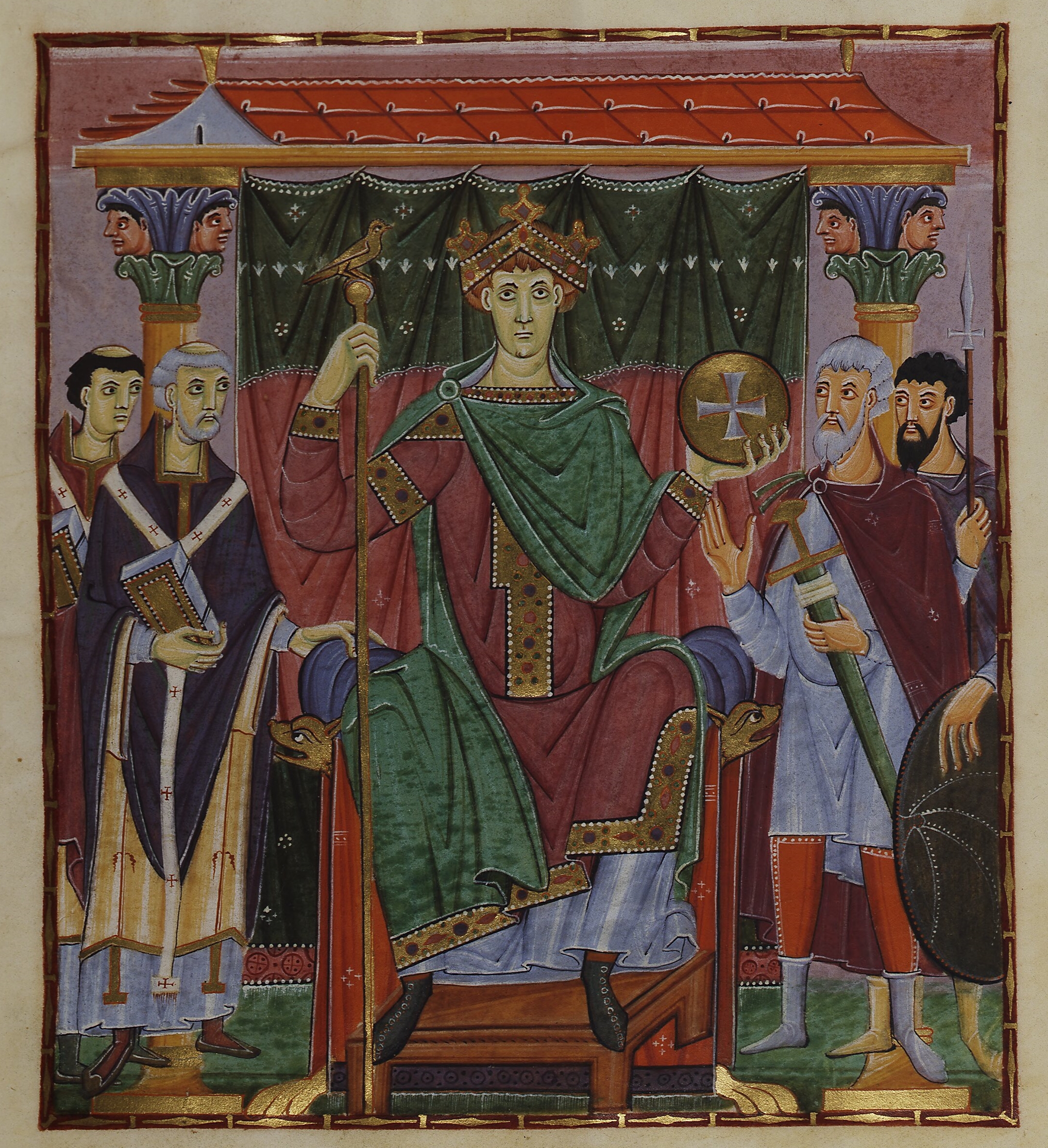 Emperor Otto III as depicted in Bayerische Staatsbibliothek