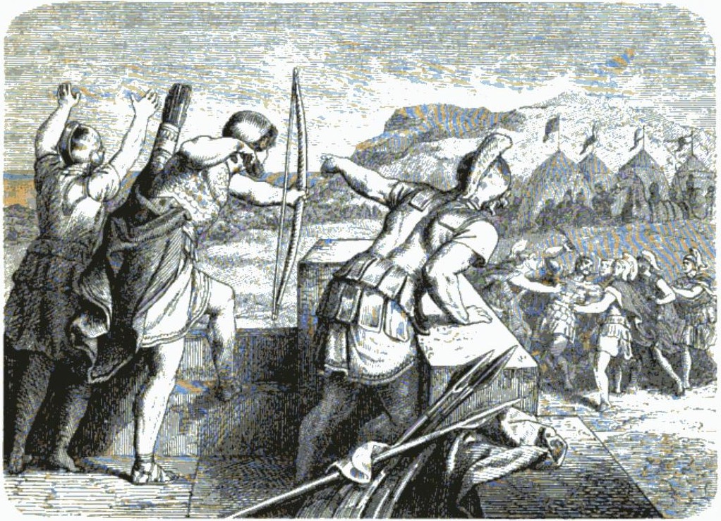 Philip II of Macedon losing his eye during the siege of Methone