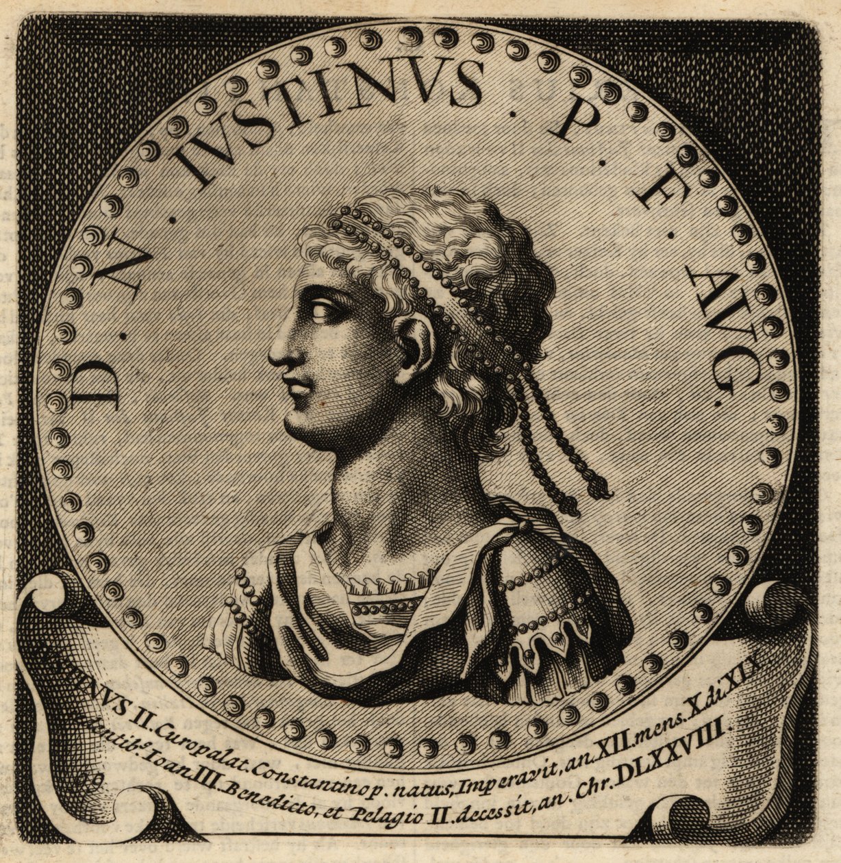 Portrait of Roman Emperor Justin II