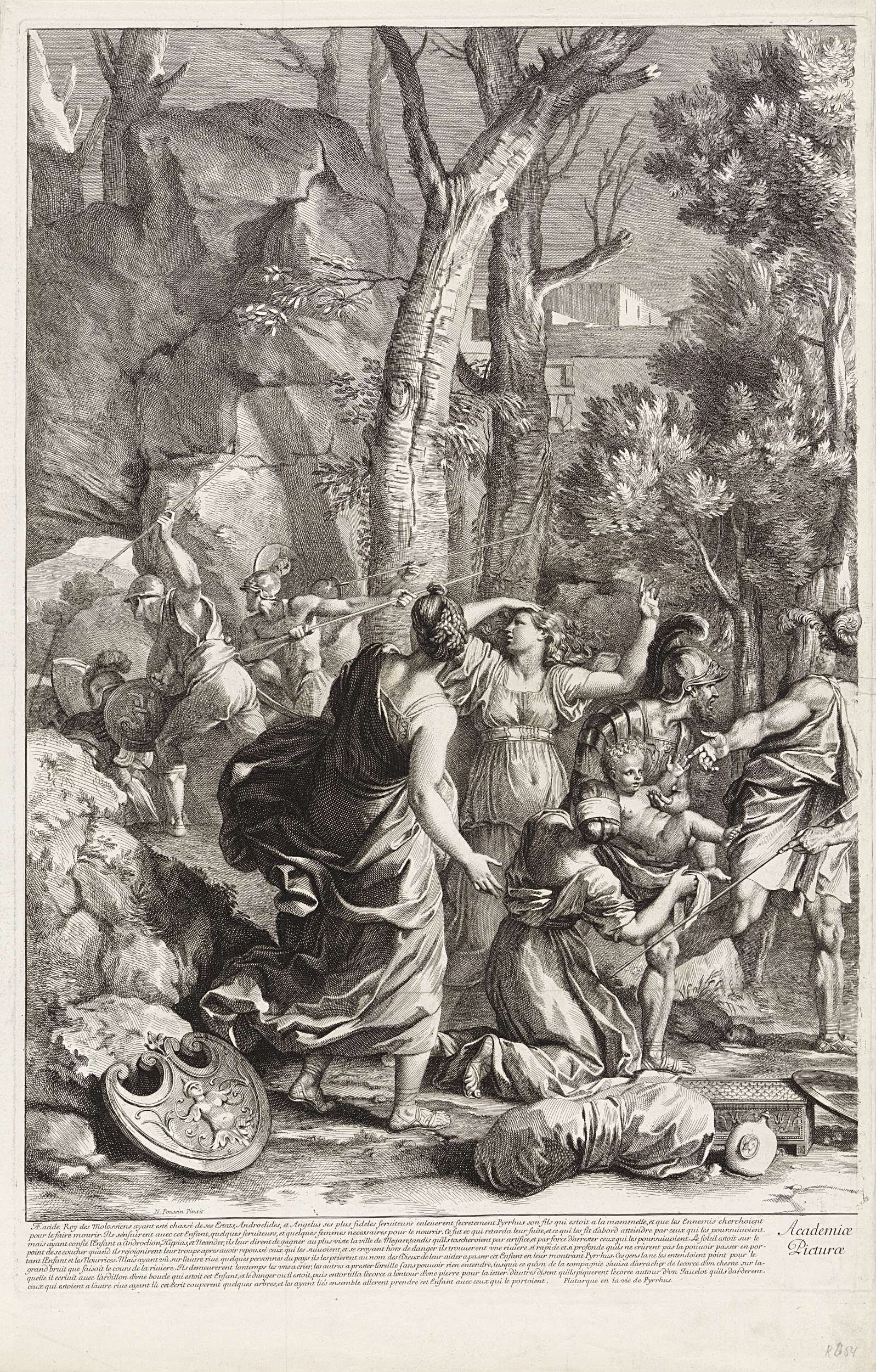 The rescue of the infant Pyrrhus Audran, Gérard
