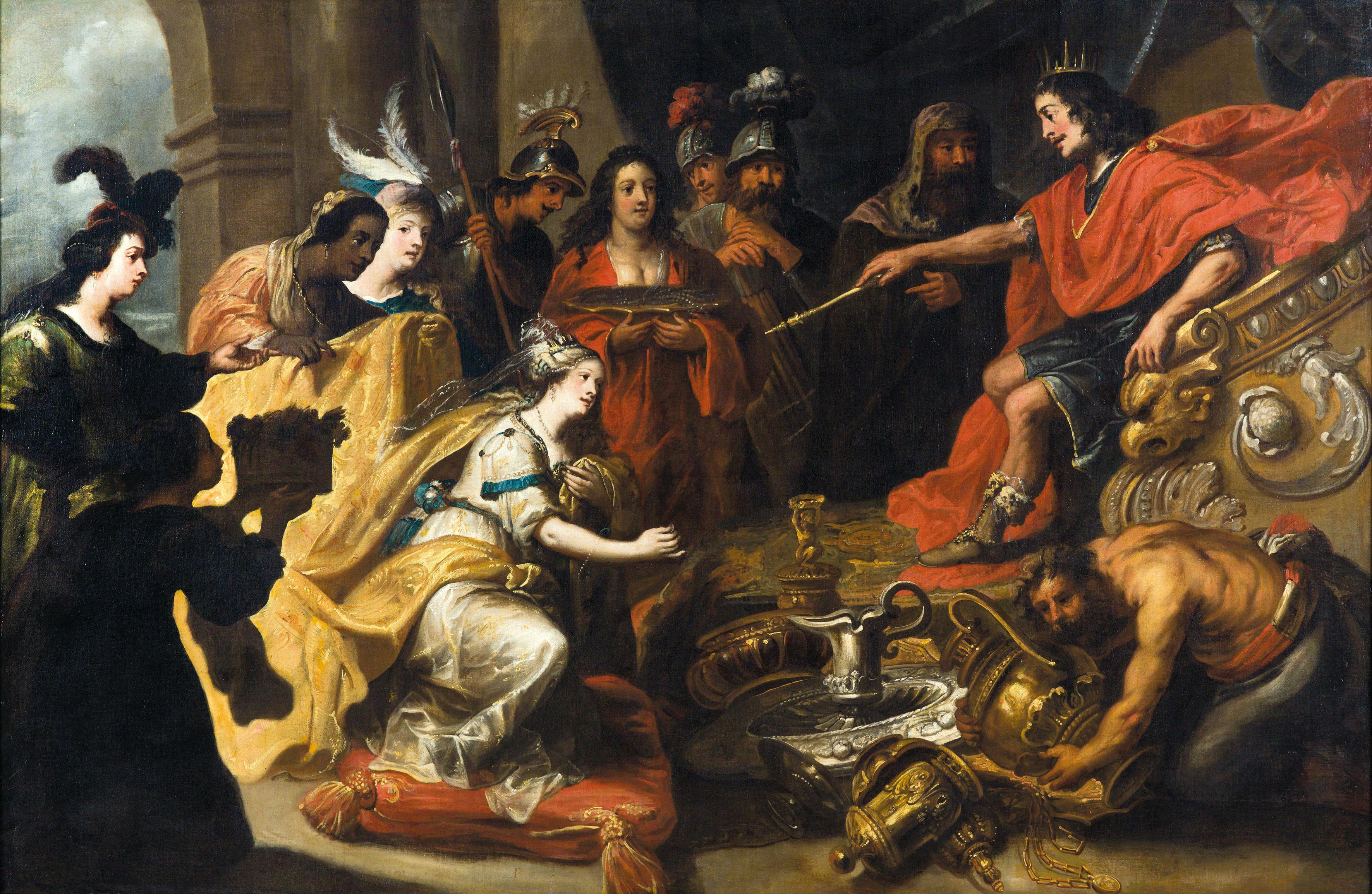 The Queen of Sheba before King Salomon