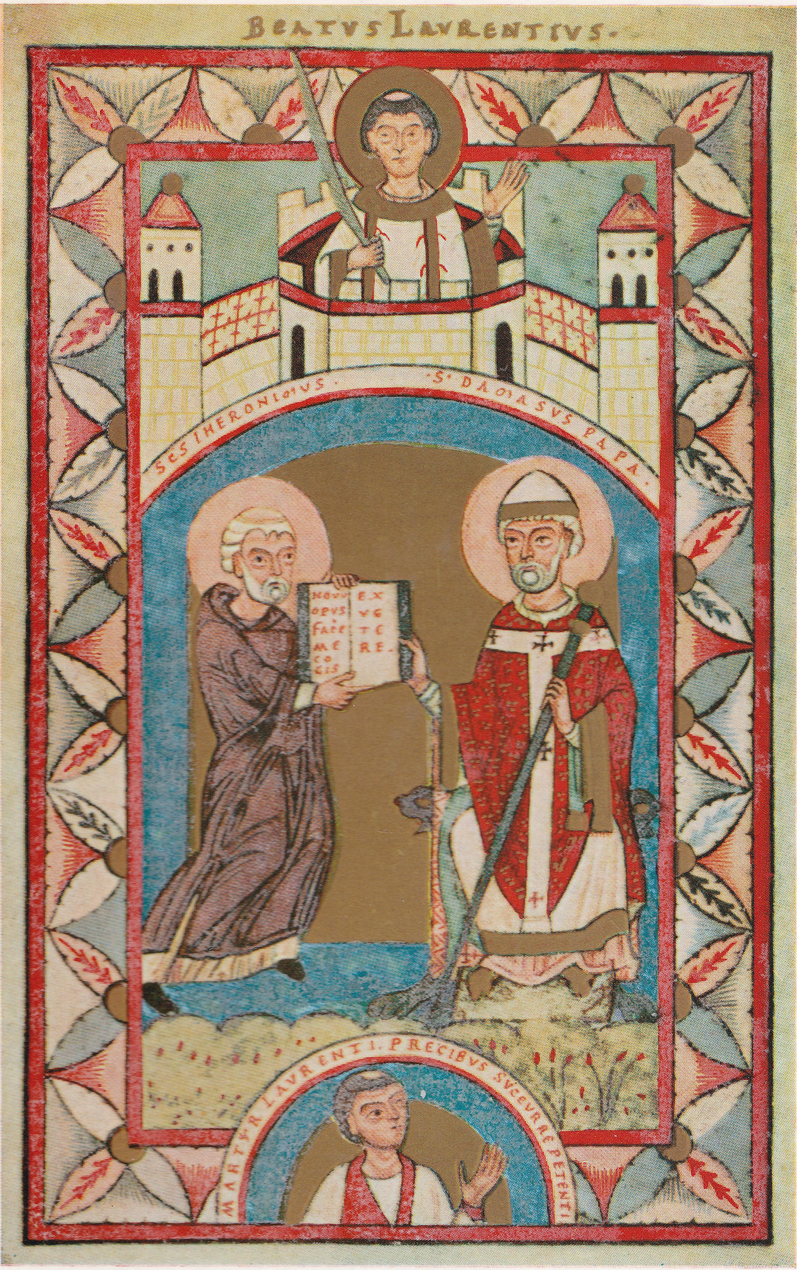 Jerome presents the Vulgate to Pope Damasus