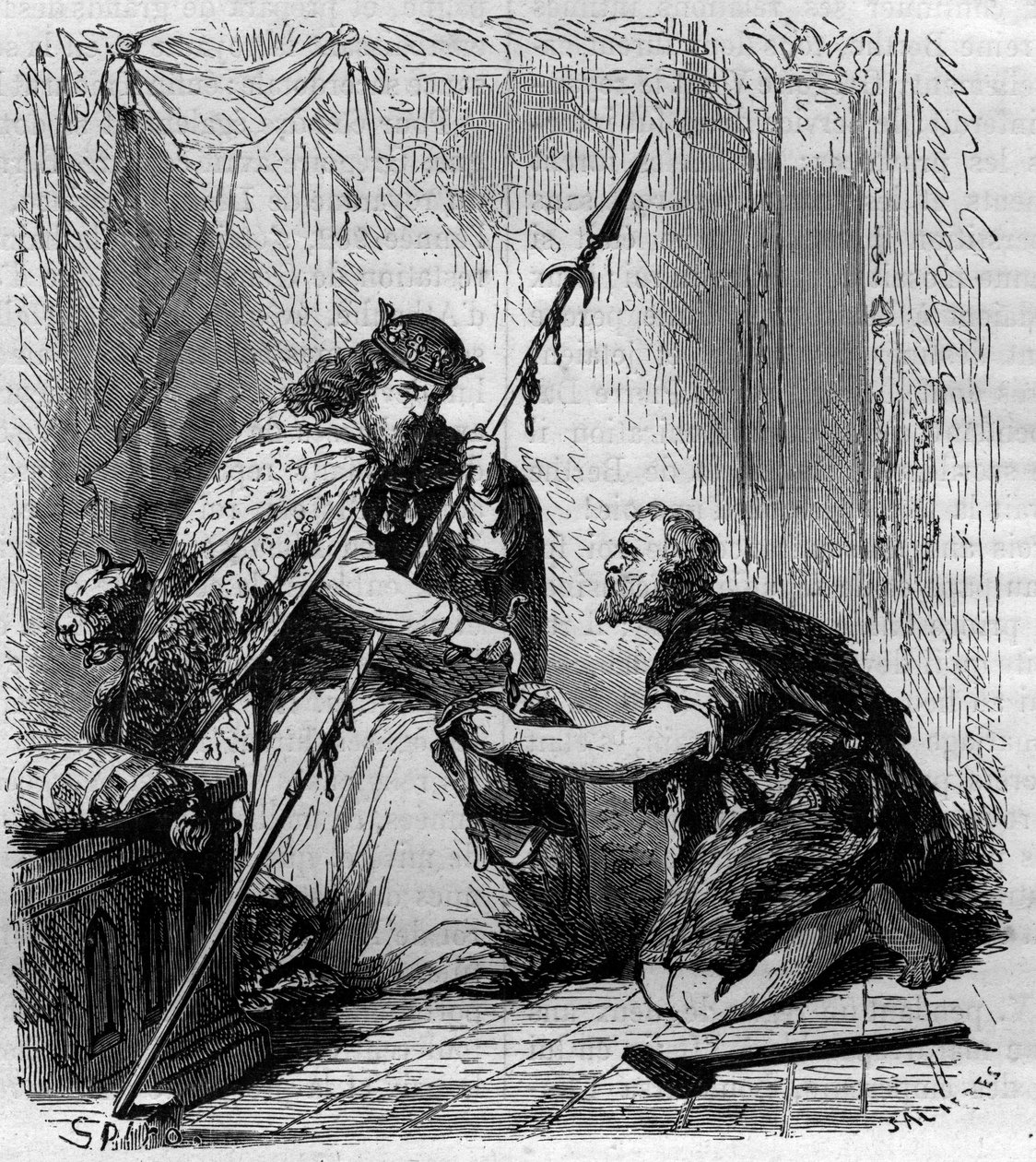 Robert II the Pious (972-1031), King of France. distributing almones