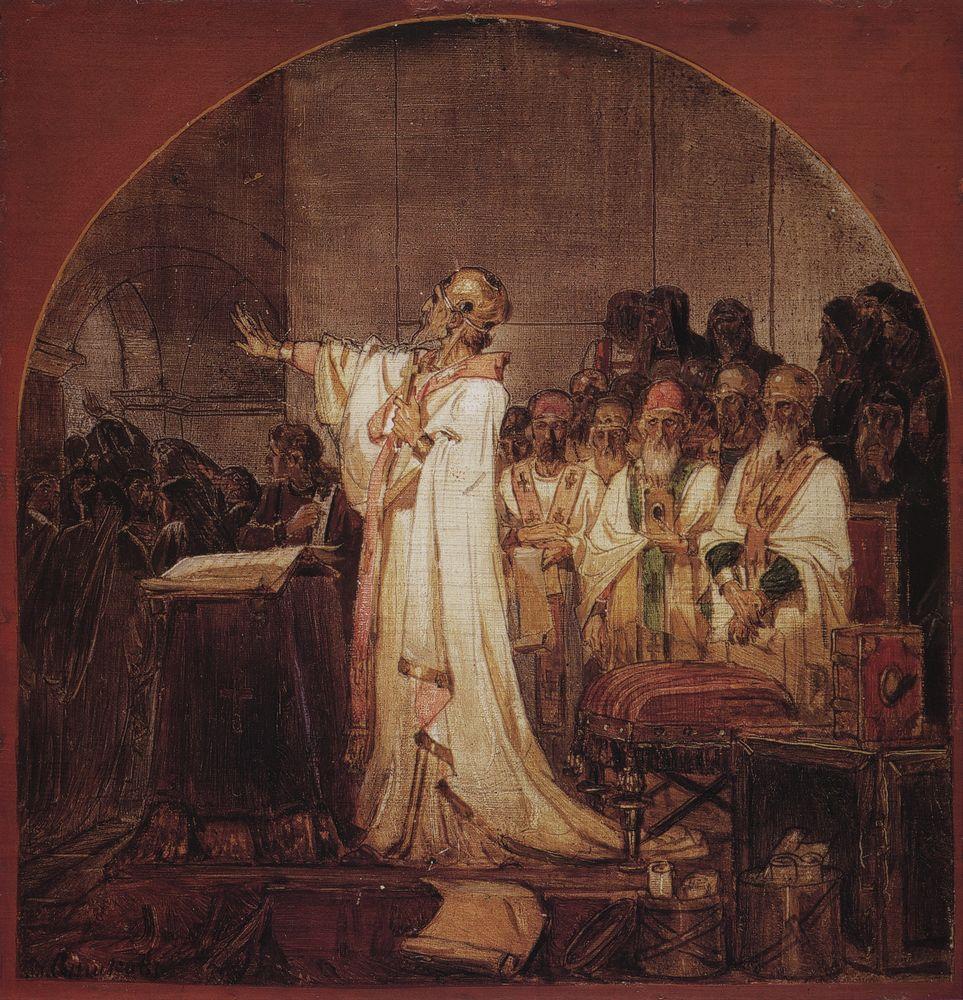 Third Ecumenical council by V.Surikov (1876).