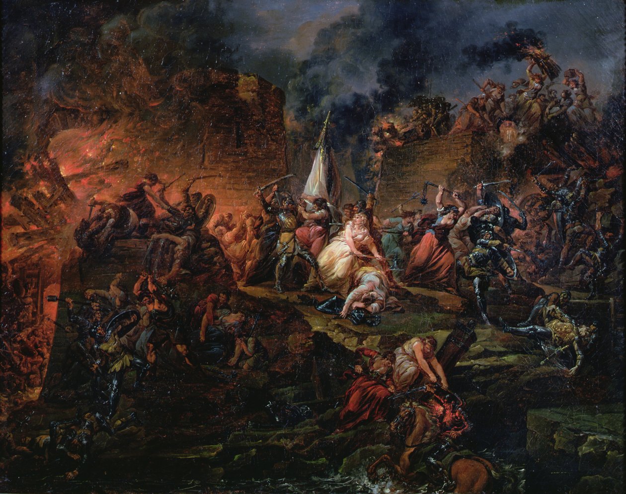 Jeanne Hachette defending Beauvais or the siege of Beauvais