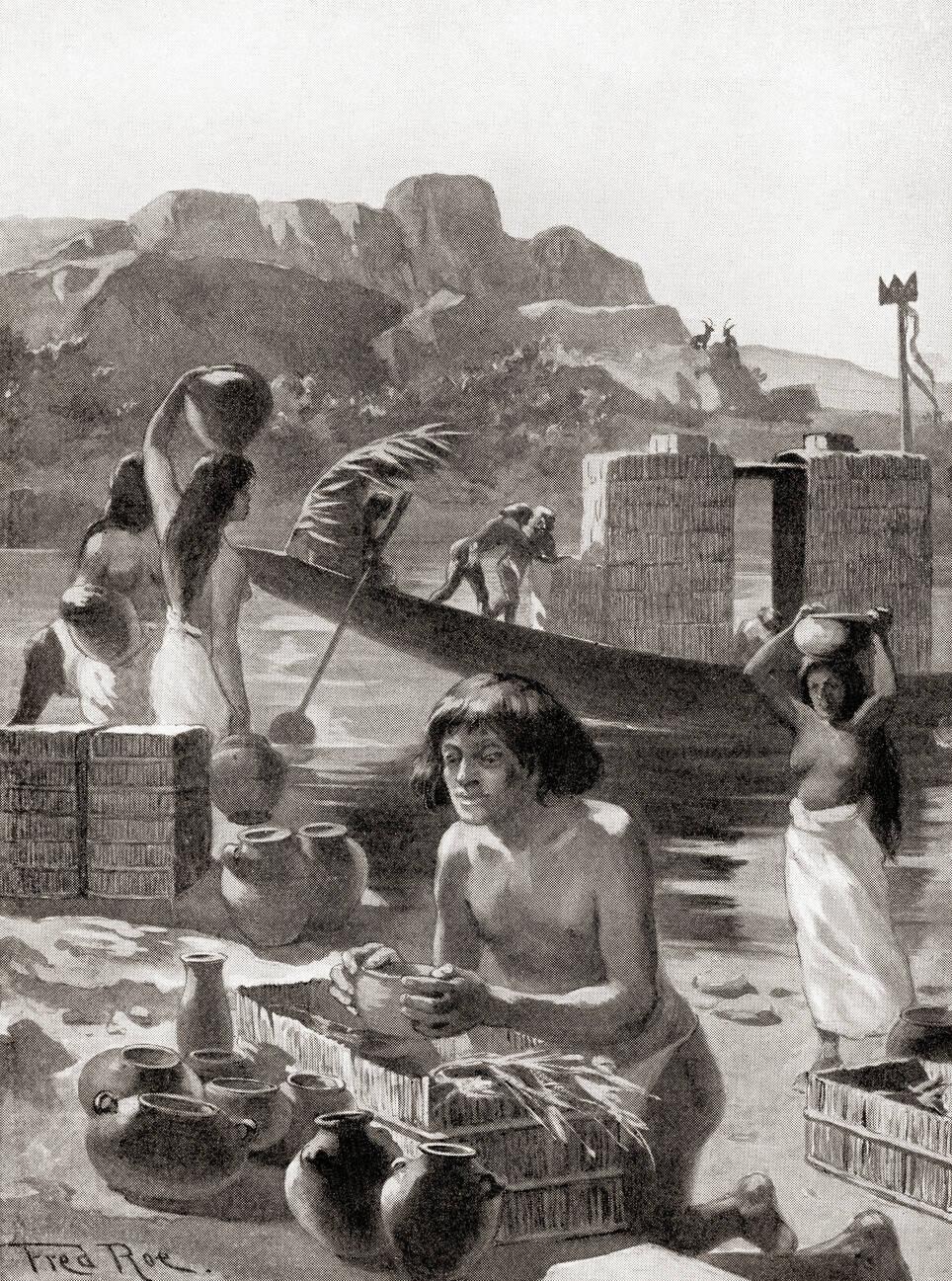 Egyptians shipping pottery