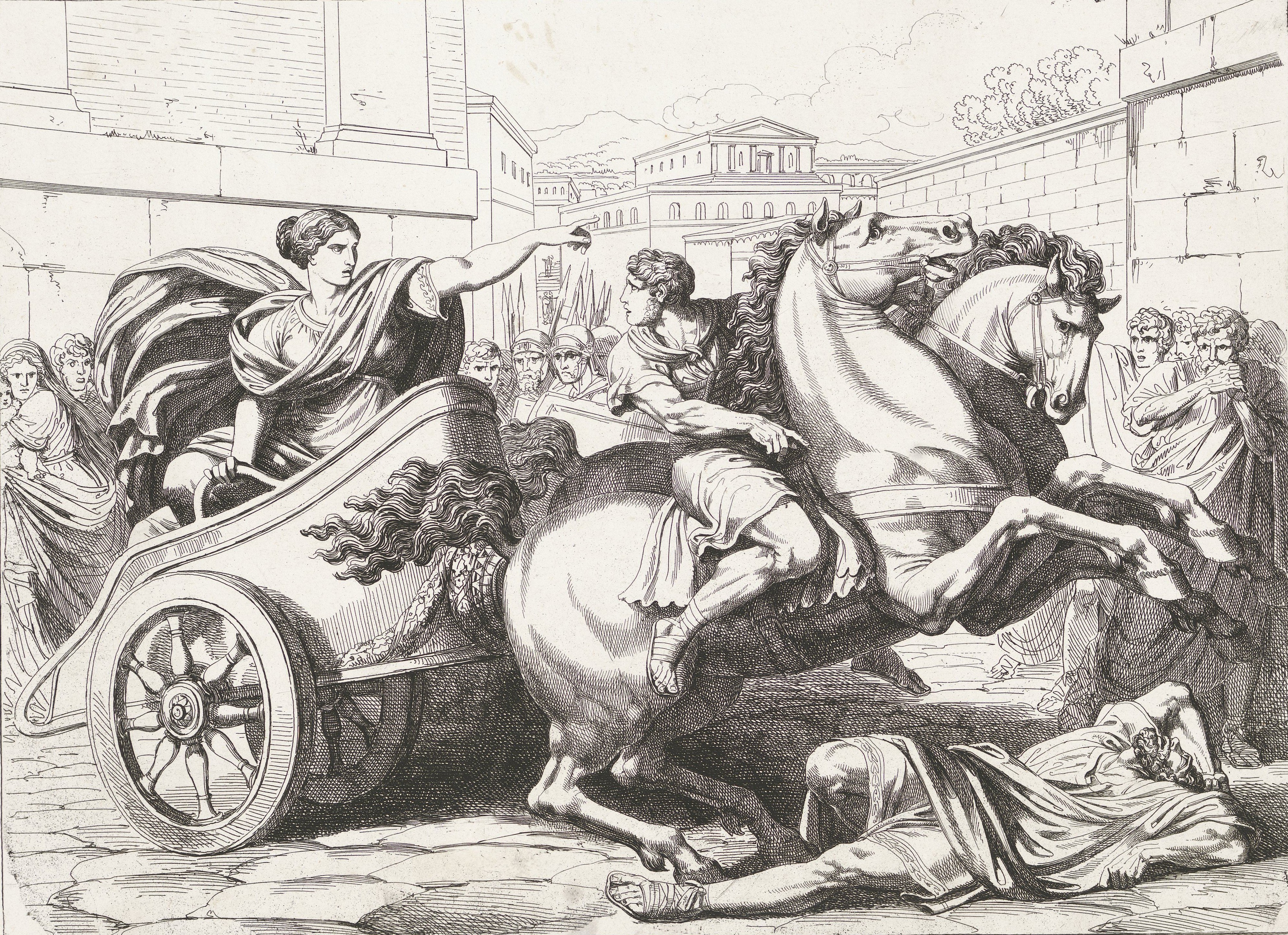 Tullia rides over the body of her father Tullius.