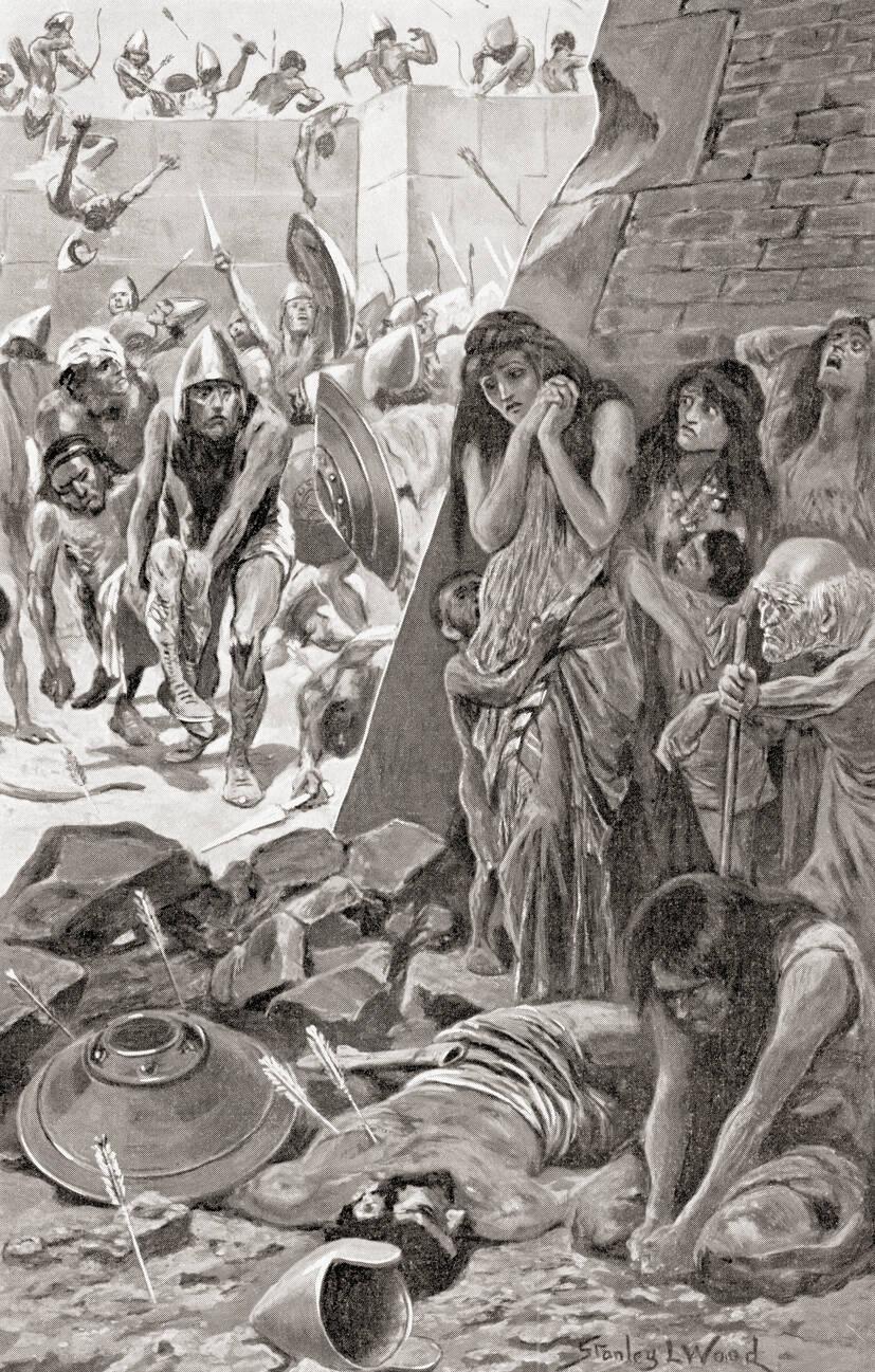 The city of Tyre besieged by Nebuchadnezzar II of Babylon