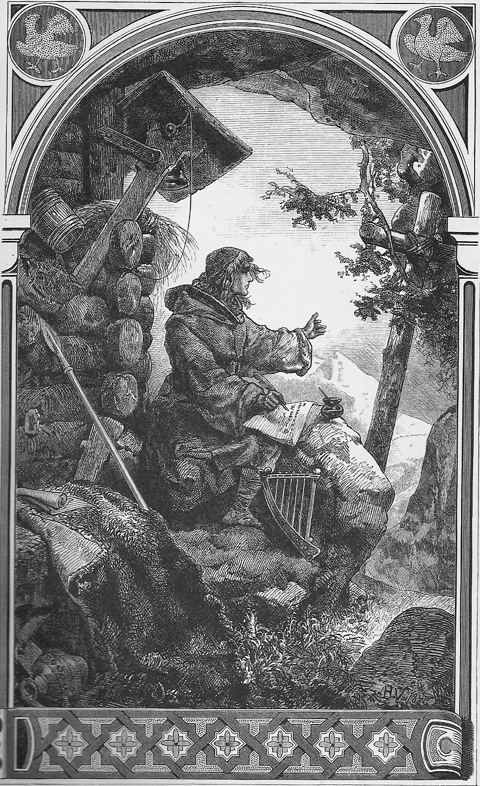 Ekkehard I composes the Walthariuslied