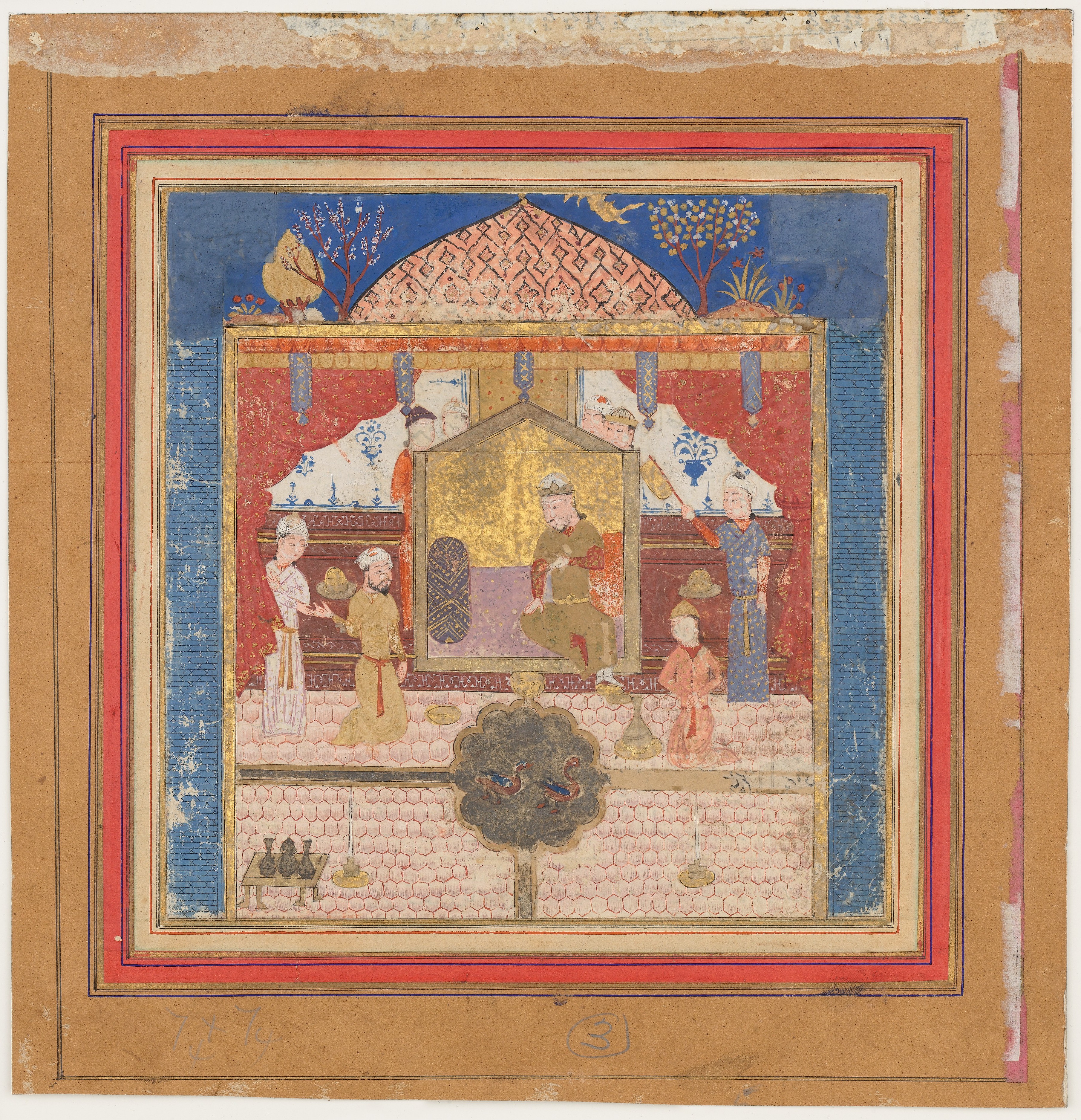 Khusrau Parviz before his Father Hurmuzd