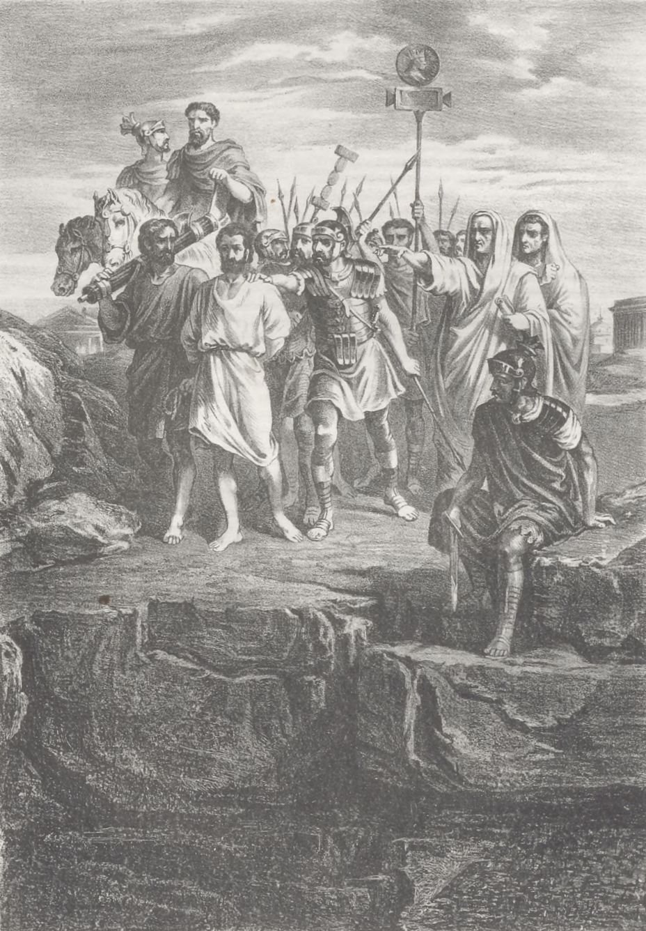 Sextus Marius thrown off the Tarpeian Rock