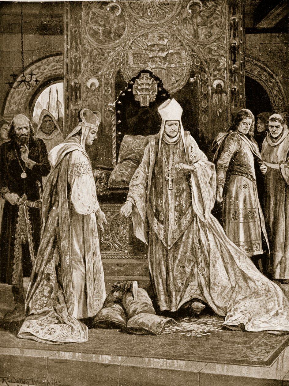 The papal legate tramples on John's Tribute