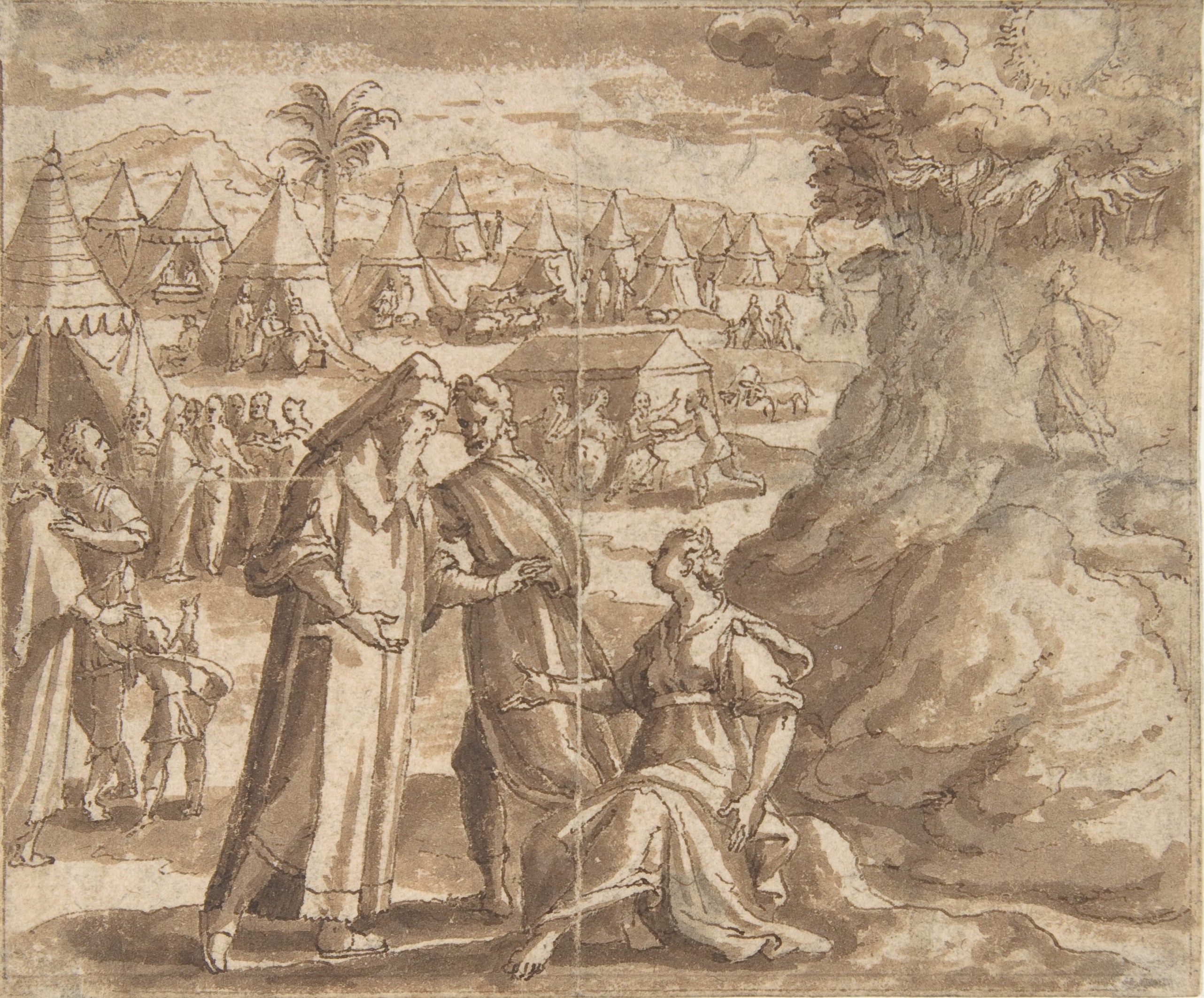 Aaron & Nadab Leave Elisheba with Israelites Camped before Mount Sinai & Moses Ascends the Mountain