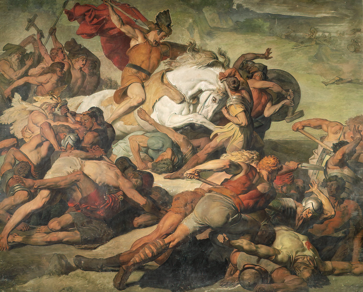 Hermann (Arminius) at the battle of the Teutoburg Forest  by Peter Jannsen
