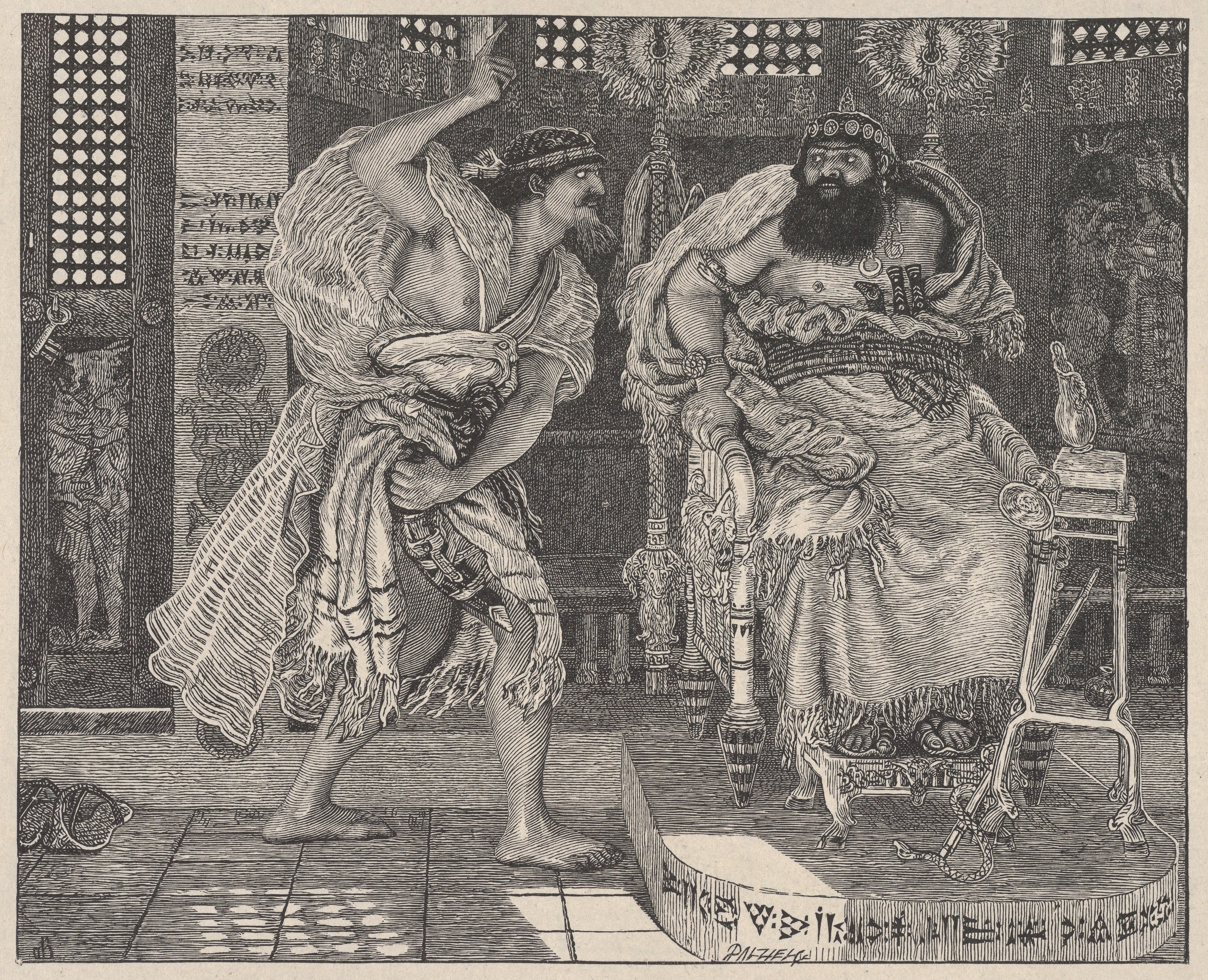 The Death of Eglon (Dalziels Bible Gallery Camden Press Scribner, Welford Dalziel Brothers