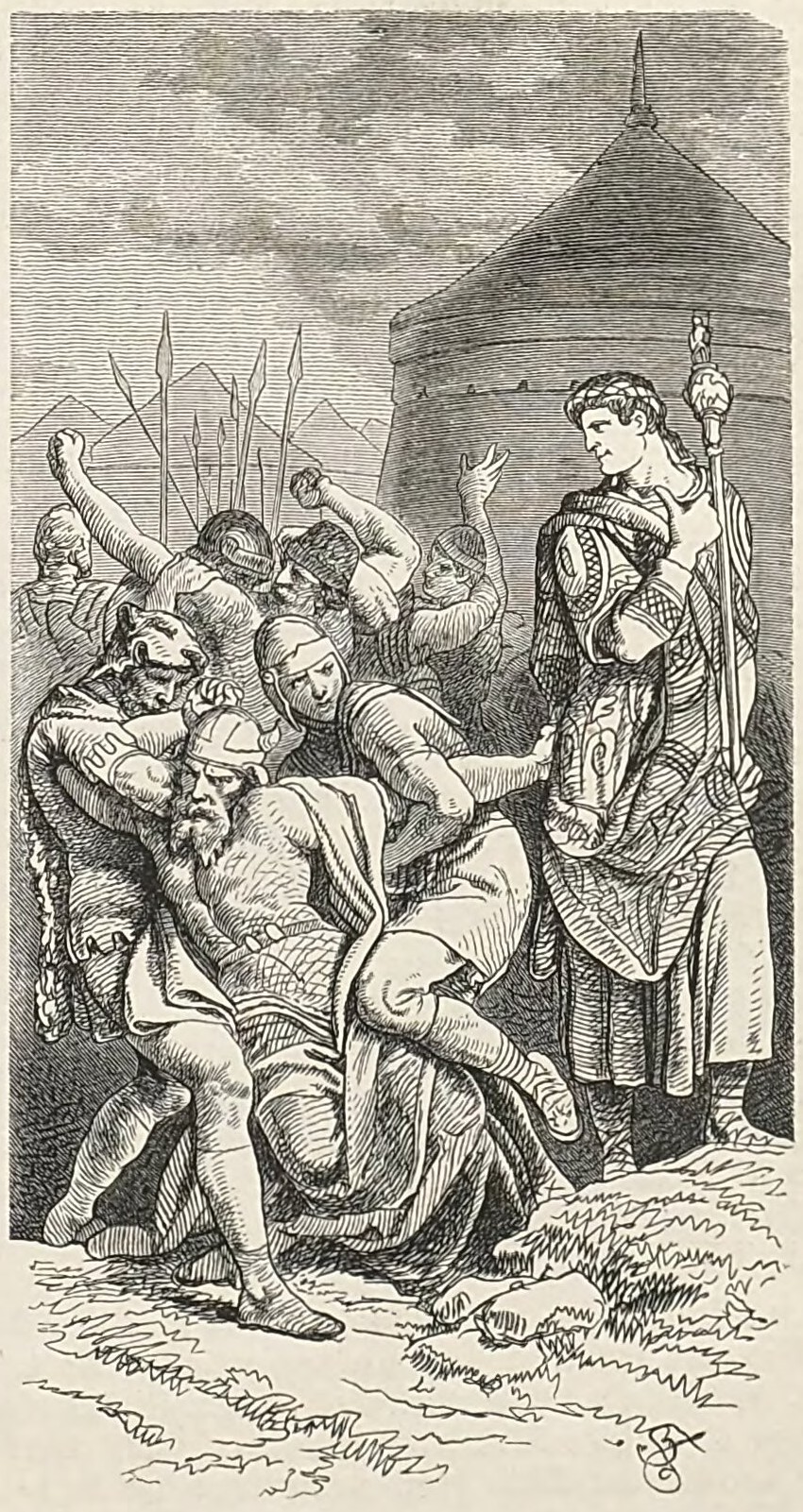 Caesar capturing the Usipetes and Tencteri leaders during his punitive expedition