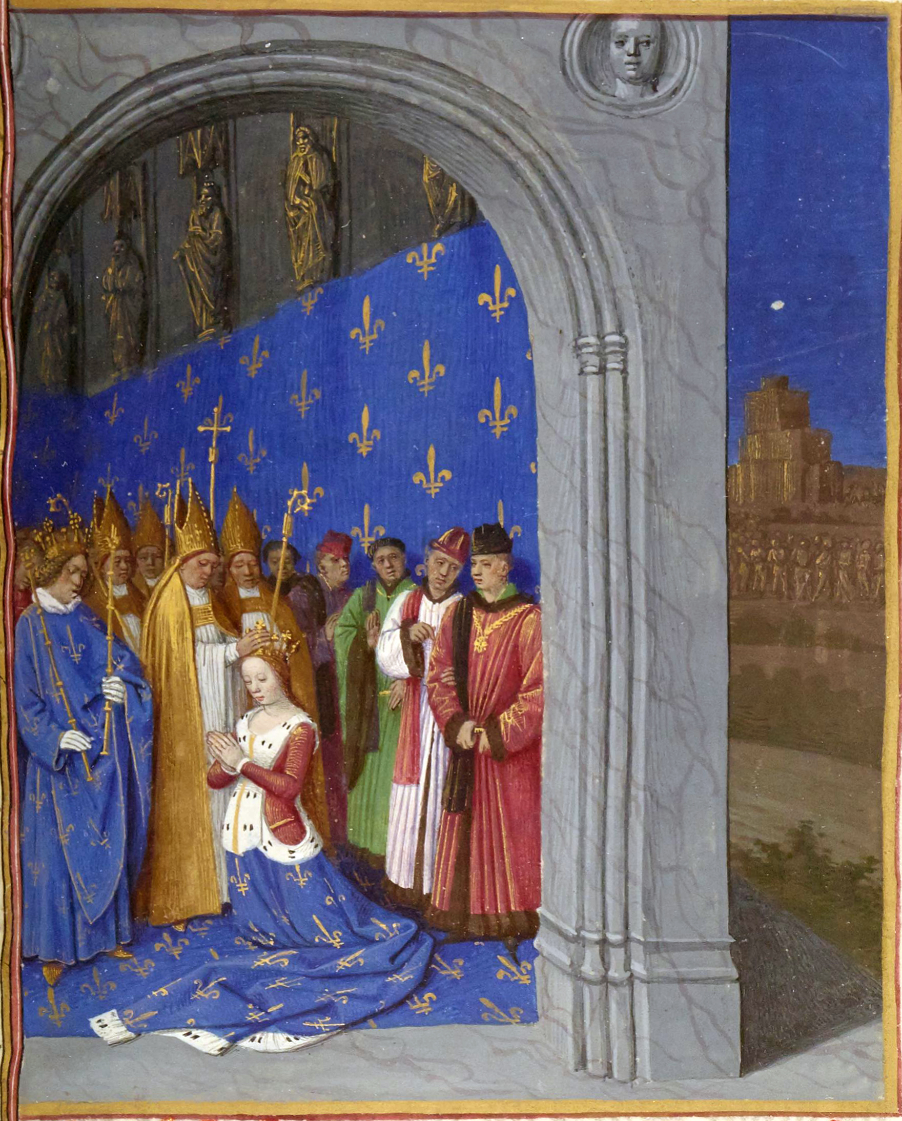 Maria of Brabant's coronation in the Sainte-Chapelle of Paris