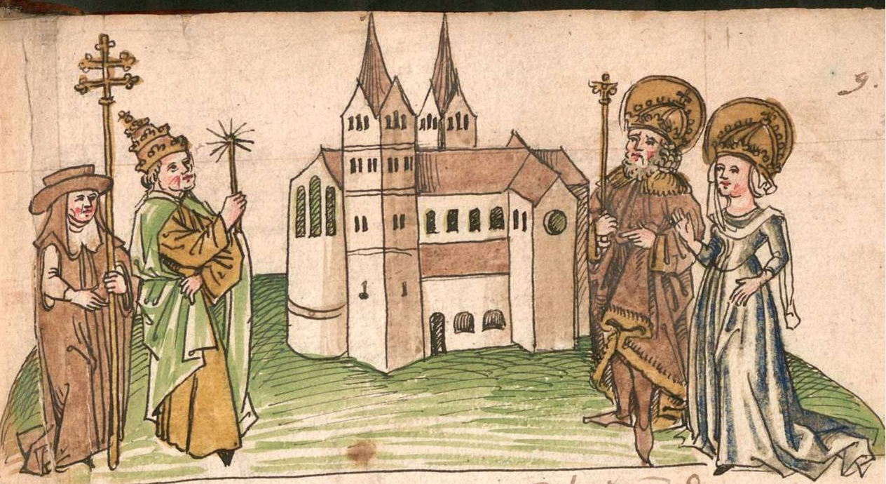 Emperor Charlemagne and his queen Hildegard founded the Kempten Monastery