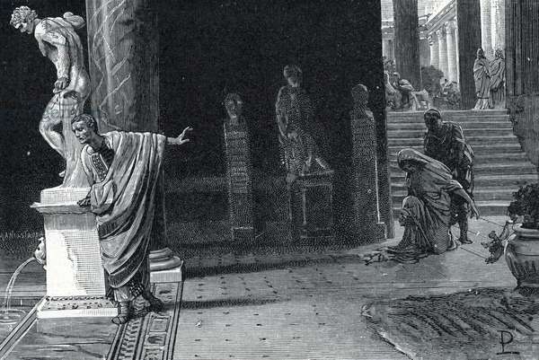 Emperor Augustus repudiating his daughter Julia
