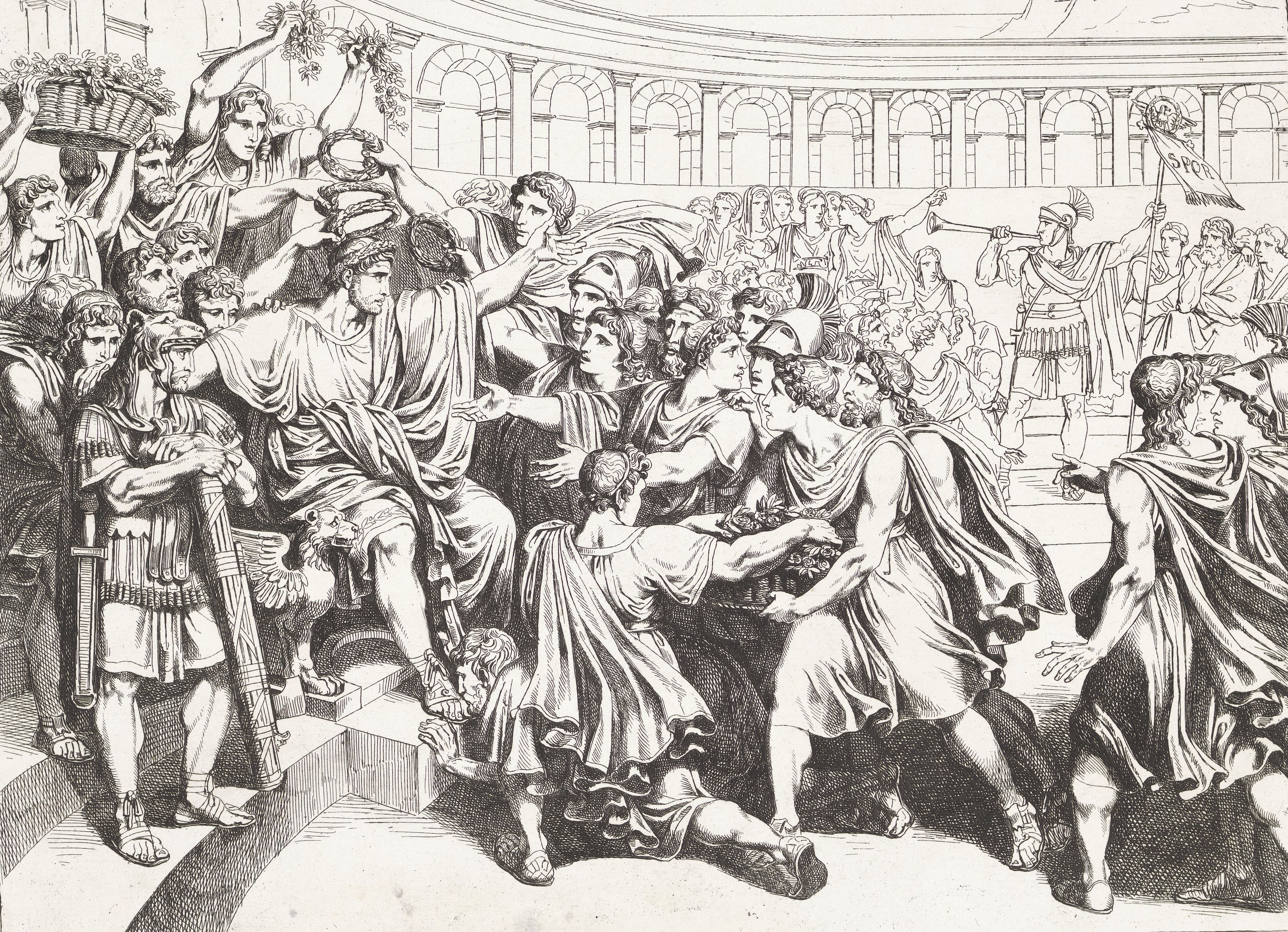 Titus Quinctius Flamininus gives freedom to Greece