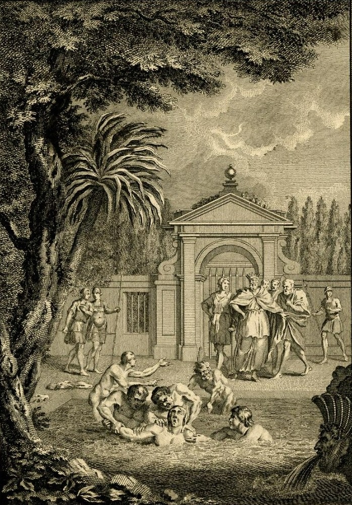 Aristobulus III drowned by Herod's, engraving by William Walker