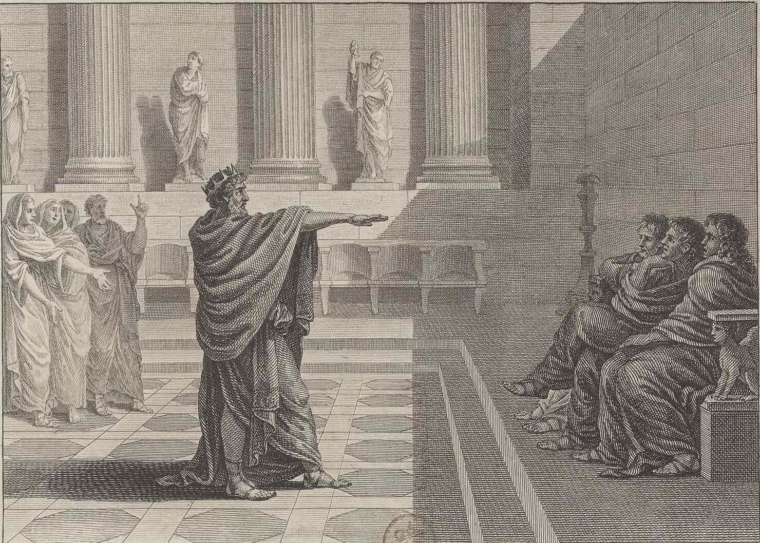 King Philip V of Macedon confronting Roman ambassadors