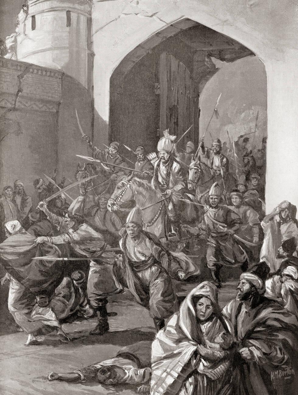 The Mongol Hulagu Khan, entering Baghdad