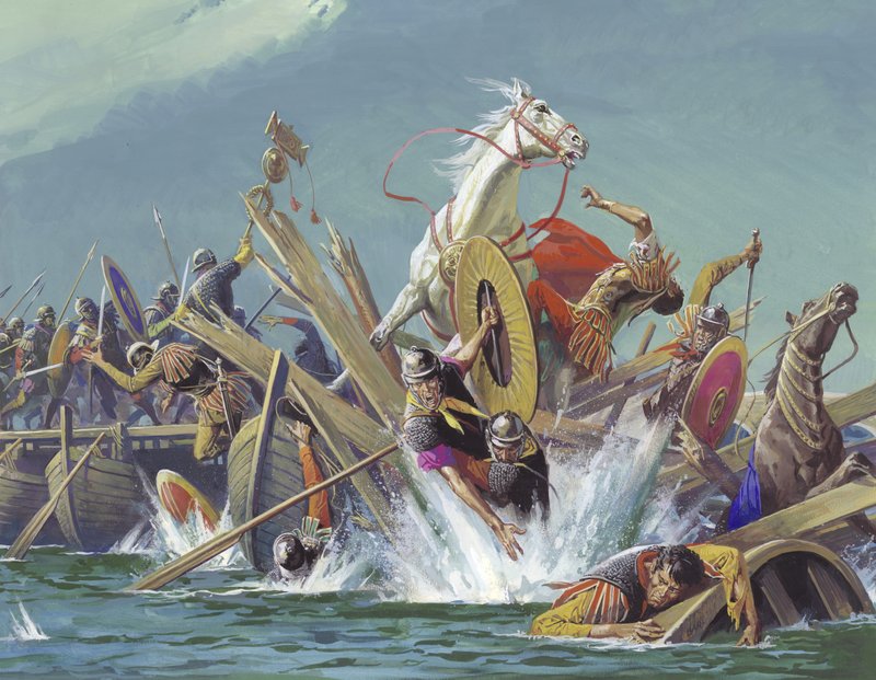 Death of Maxentius at the battle of Milvian Bridge)