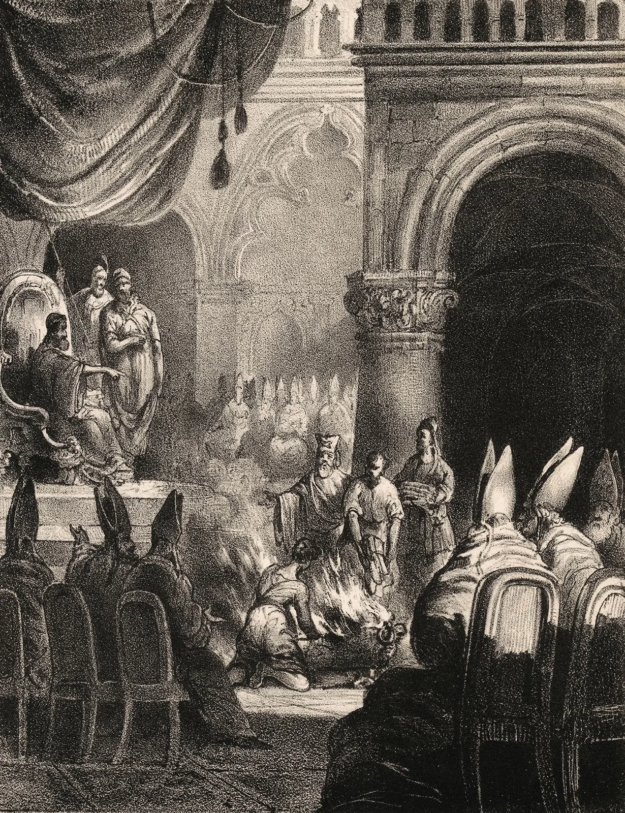 The Burning of Arius works by order of Constantine during the First Council of Nicaea