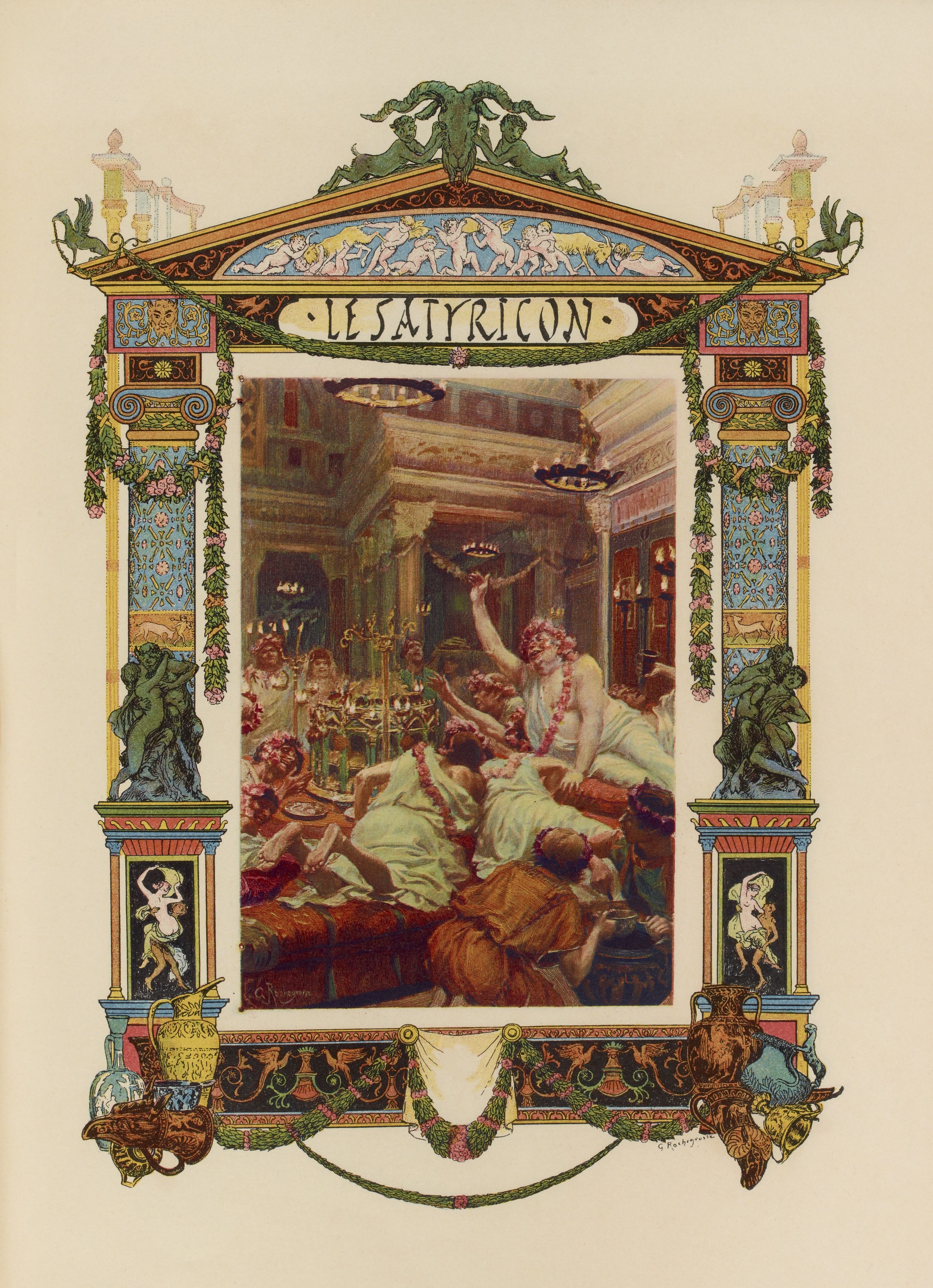 Illustration of Petronius' Satyricon by Georges-Antoine Rochegrosse Trimalchio's banquet.