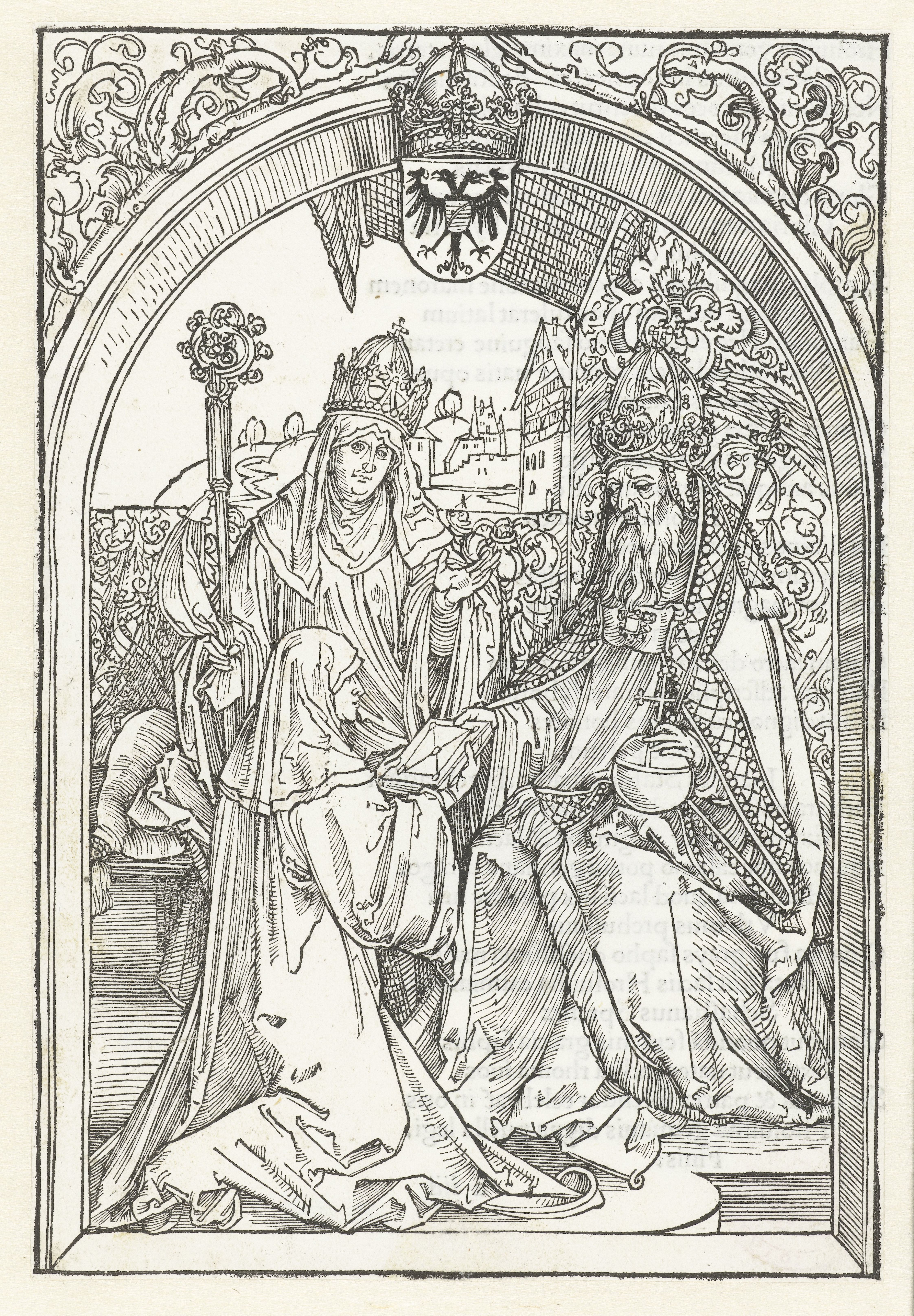 Hroswitha presenting her works to Otto I
