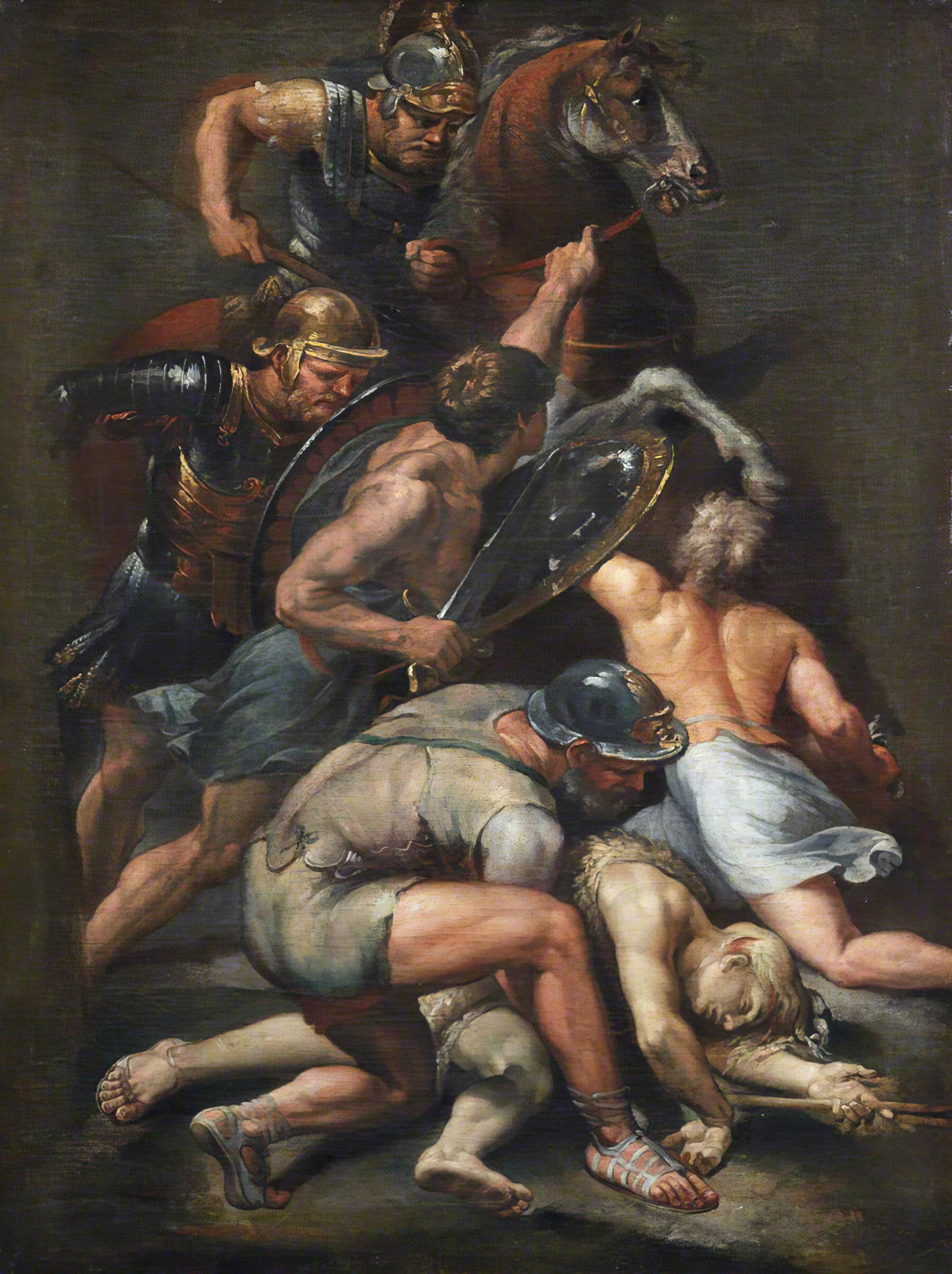Battle of Constantine and Maxentius (detail-of-fresco)
