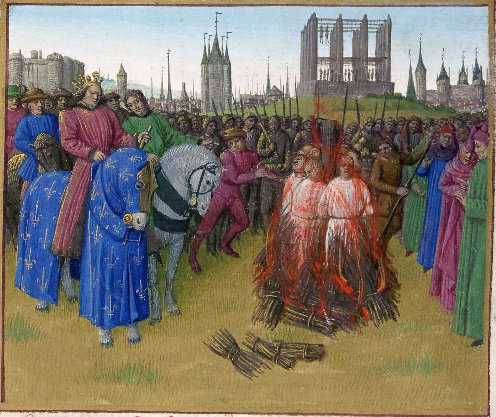 The burning of the Amalricians in the presence of King Philip II of France