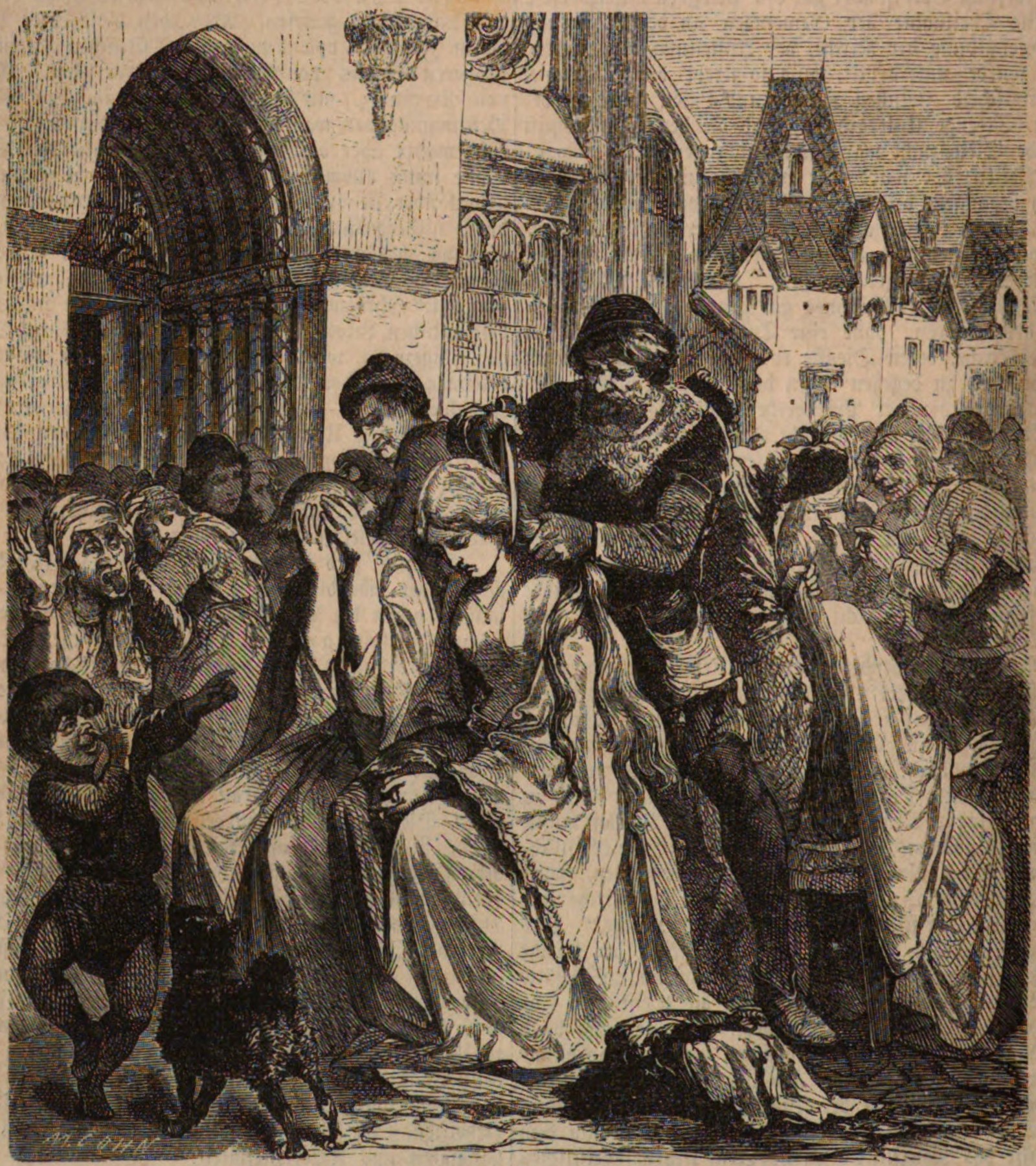 The priests' concubines have their hair cut off