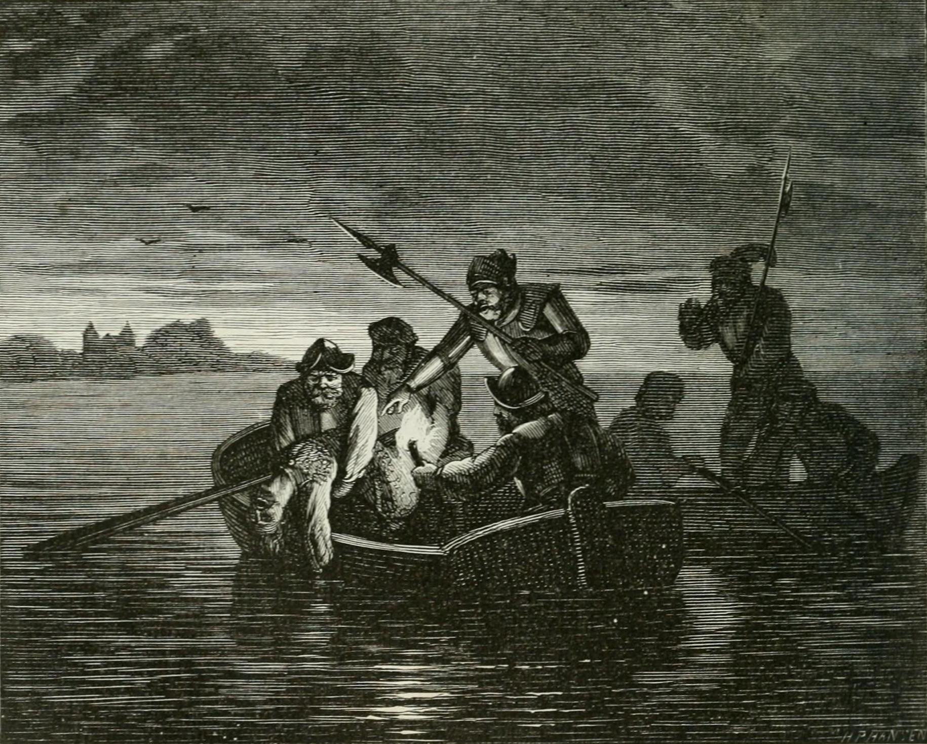 King Erik Plovpenning's Body is Lowered into the Schlei