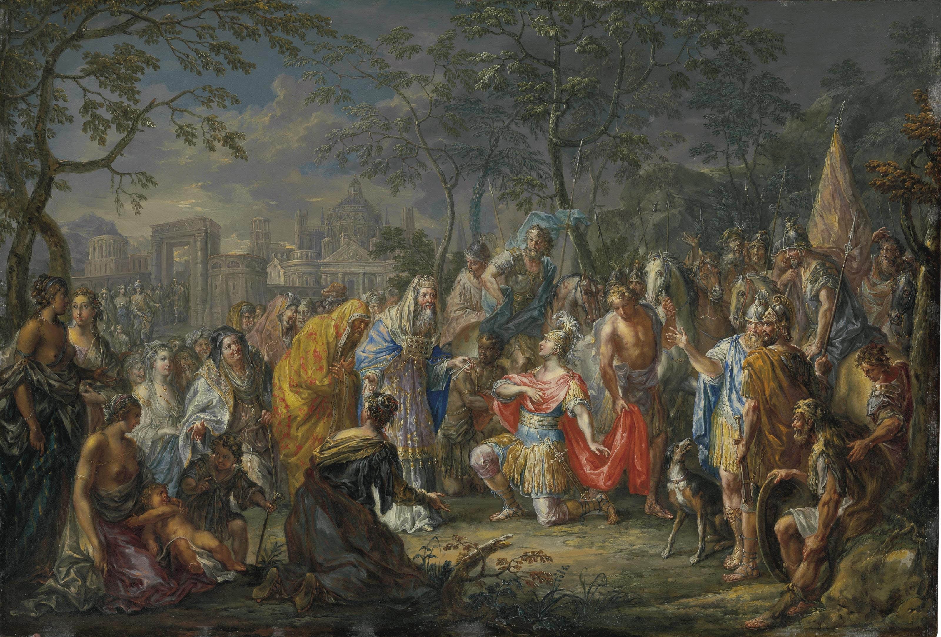 Alexander the Great receiving keys of Babylon Johann Georg Platzer