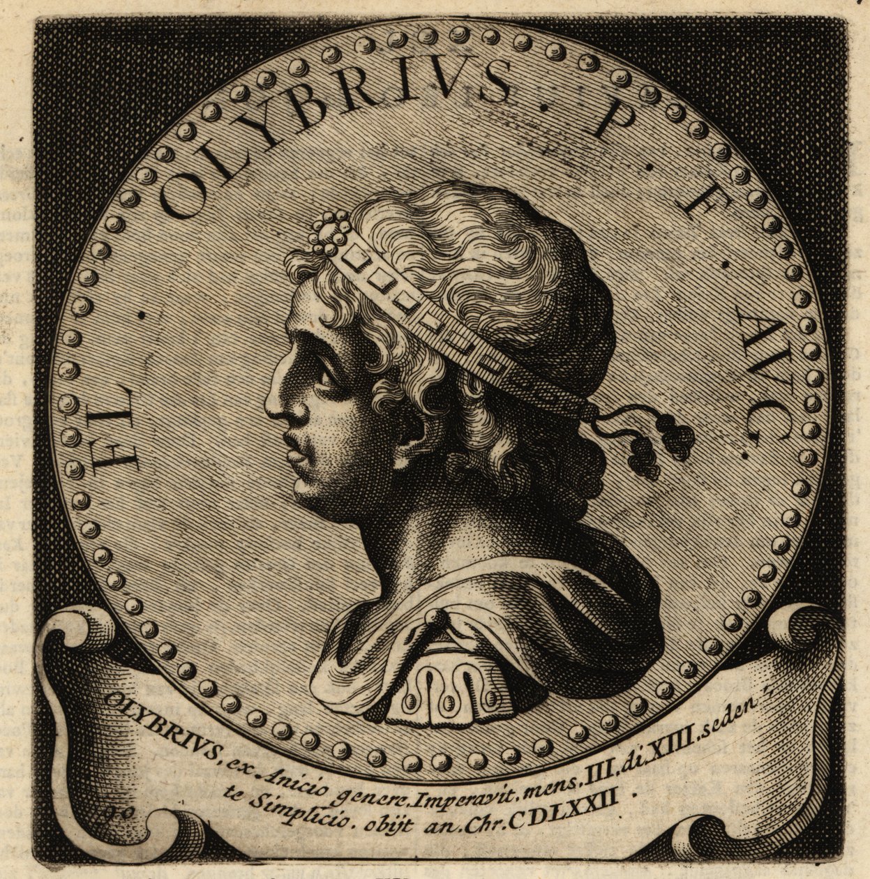 Portrait of Western Roman Emperor Olybrius
