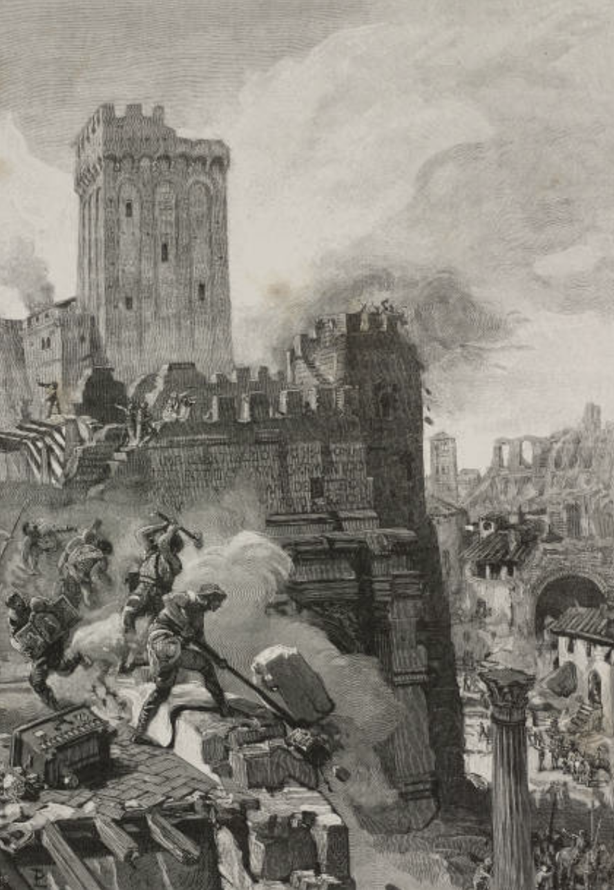 Brancaleone of Andalo orders destruction of tombs of nobles in Rome