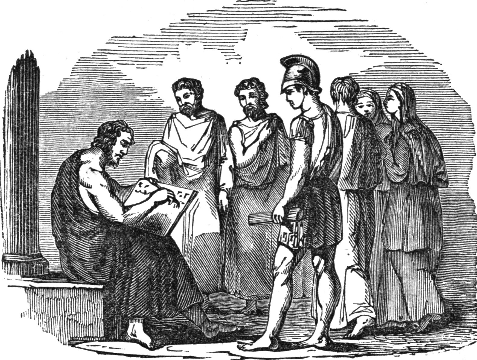 Solon writing laws for Athens Merry’s Museum