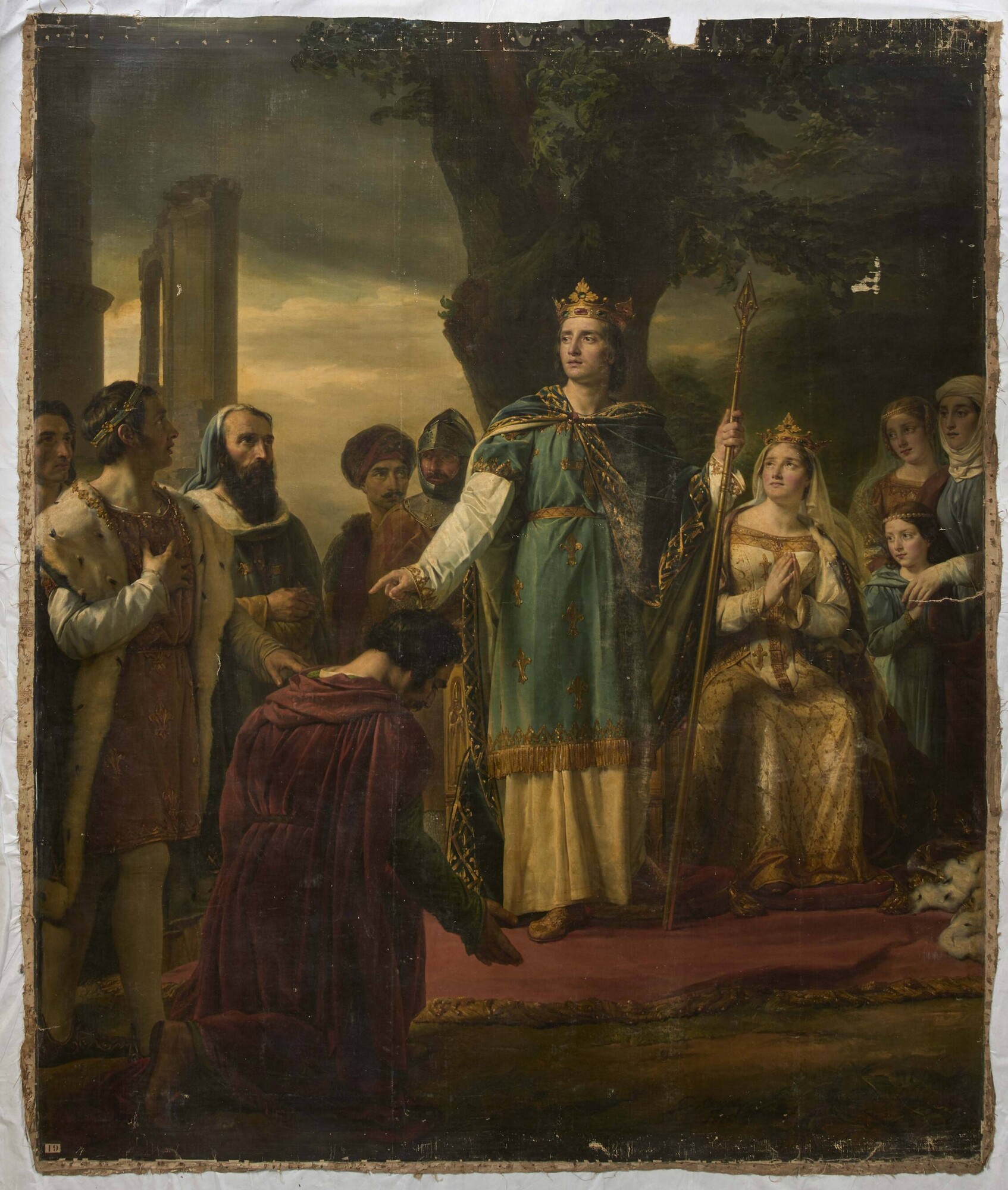Louis IX (Saint Louis) dispensing justice under the oak of Vincennes