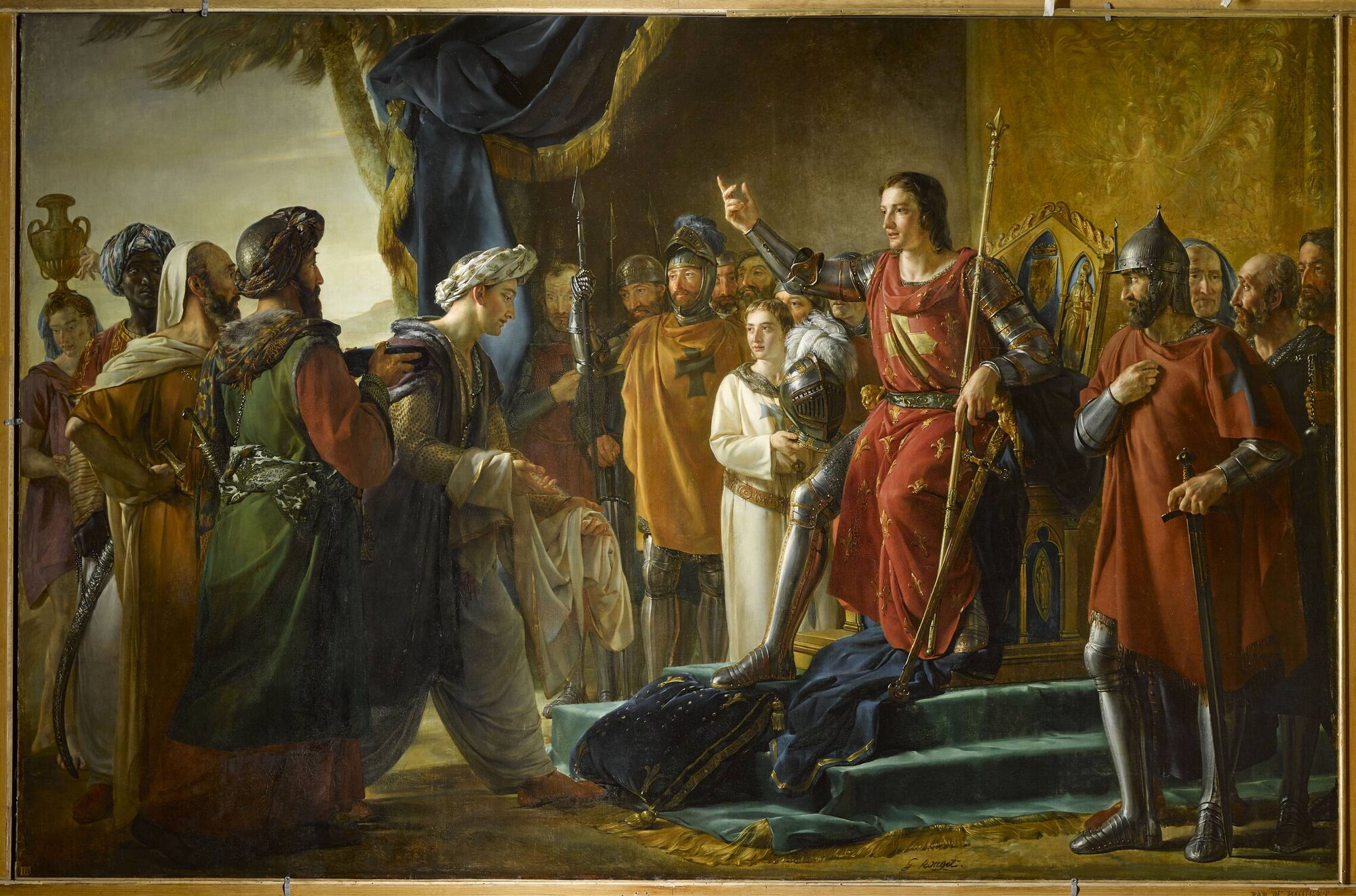 Louis IX (Saint Louis) receives the envoys of the Old Man of the Mountain at Ptolemais