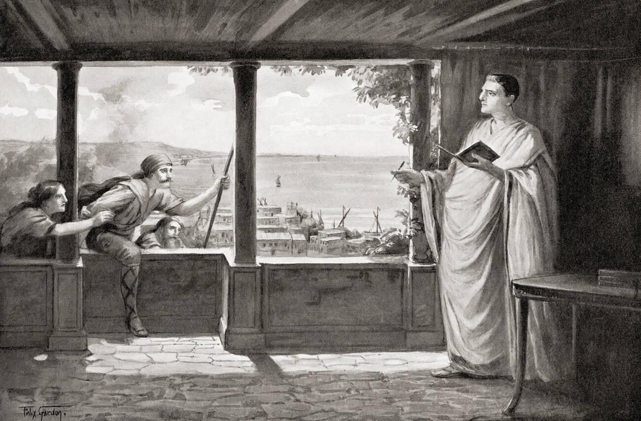 Ovid at Tomis, on the Black Sea, where he was banished Félix Gardon, Hutchinson's HOTN