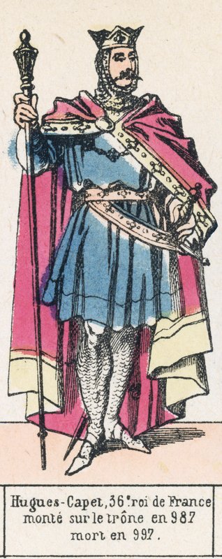 Hugh Capet, 36th King of France, ascended the throne in 987, died in