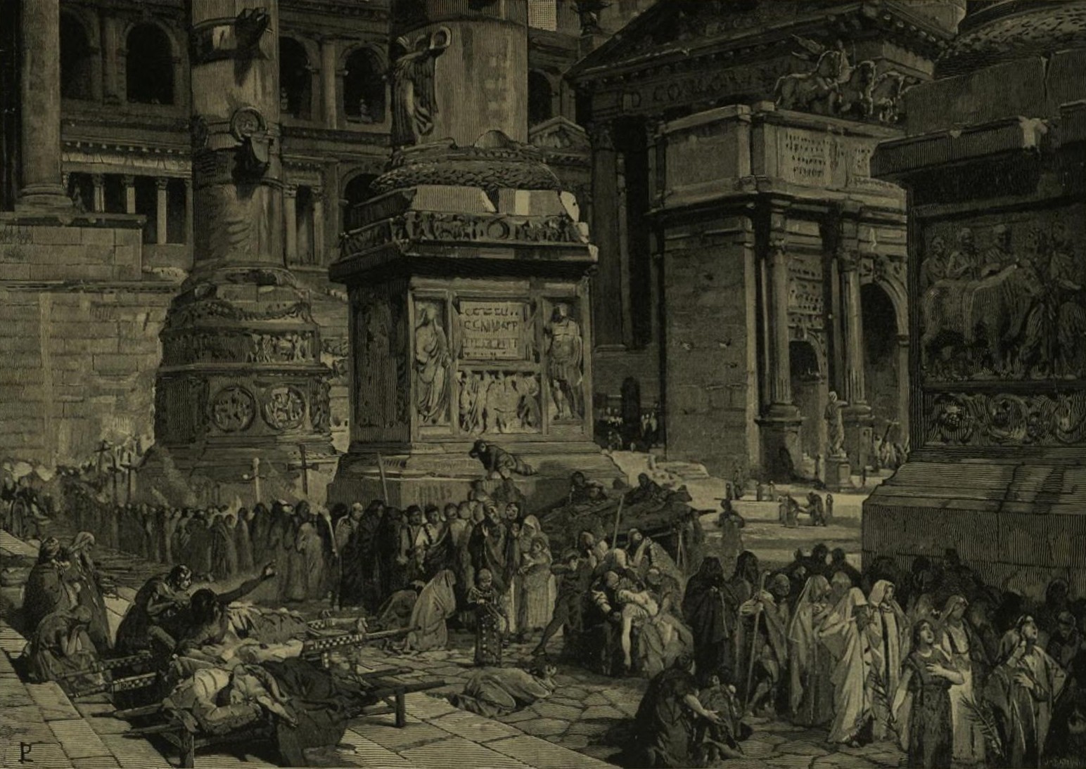 Procession in Rome during the plague