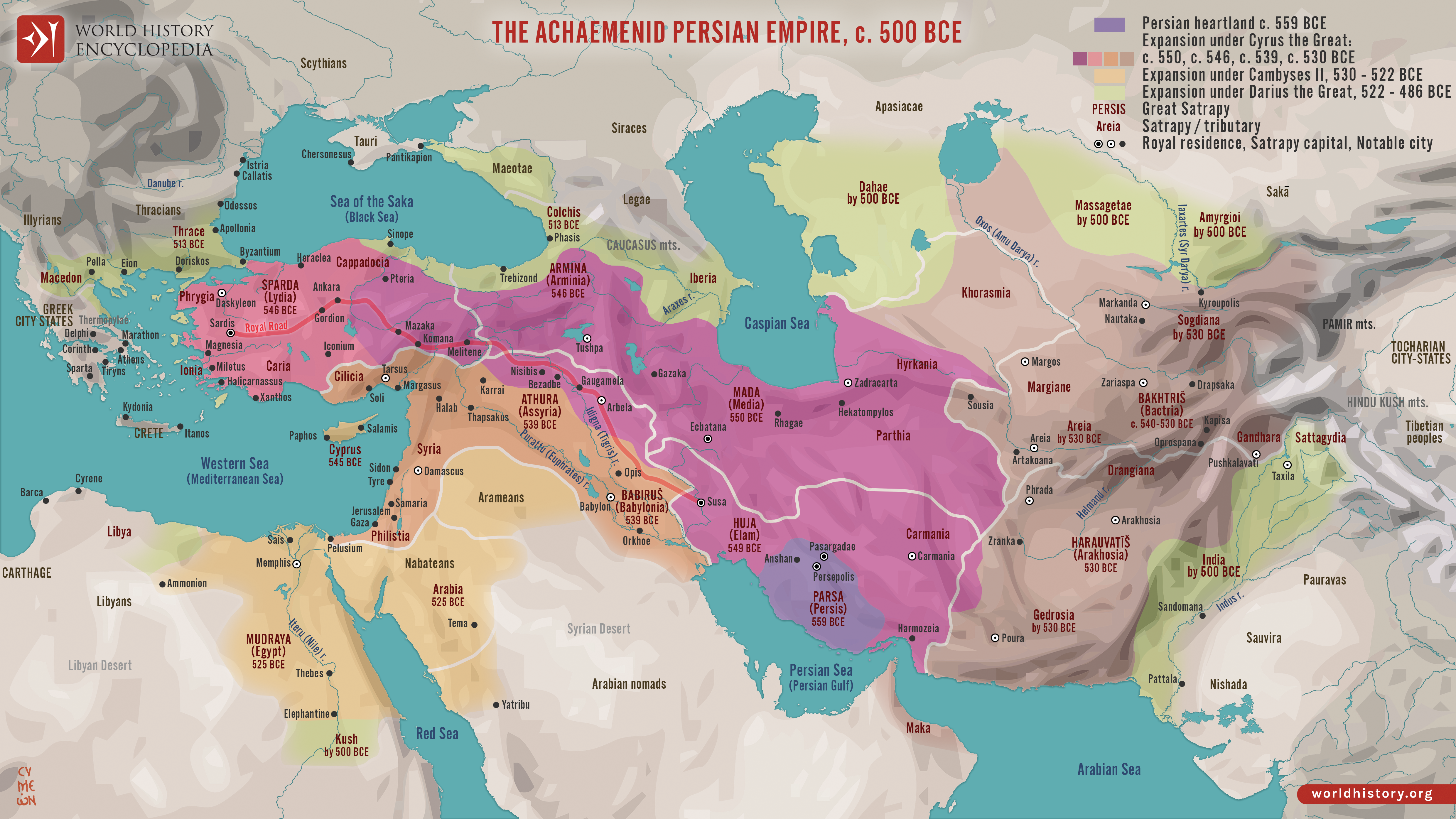 Map of the Achaemenid Empire map-of-the-achaemenid-persian-empire-c-500-bce-16107