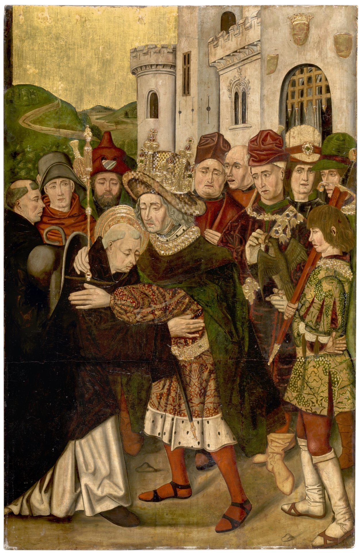 Ferdinand I of Castile welcoming Saint Dominic of Silos