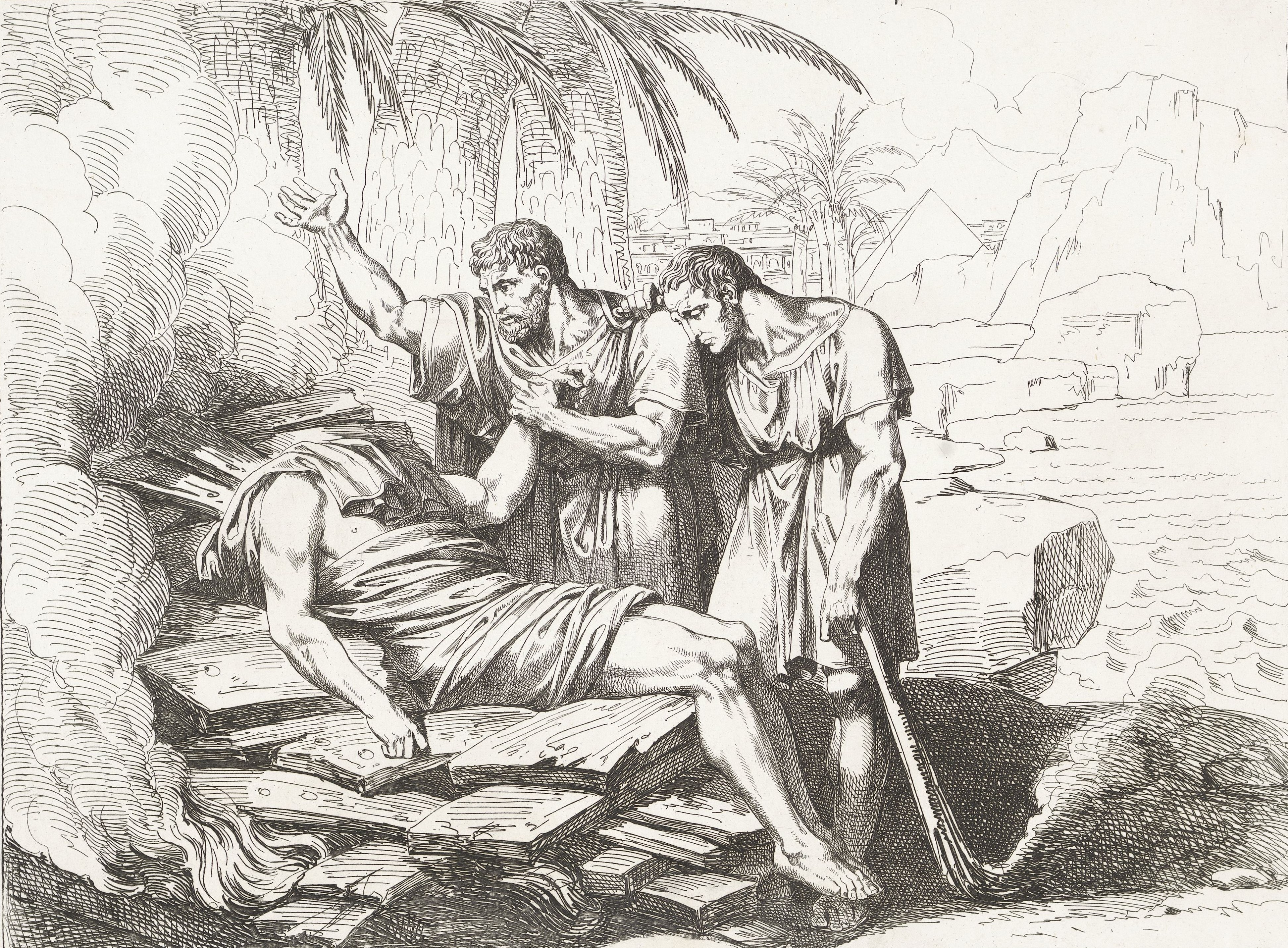 The body of Pompey cremated The cadaver of Pompey