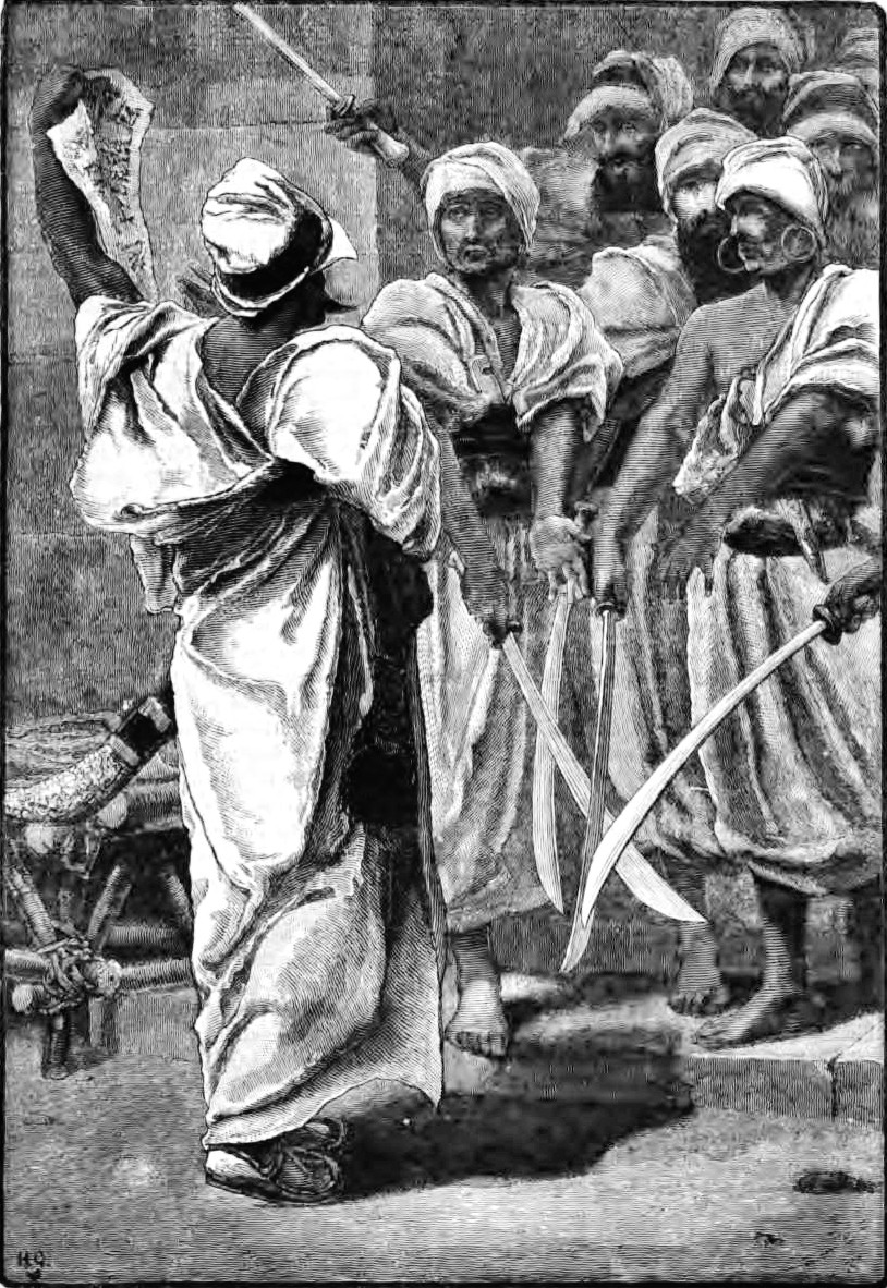 Bagaeus delivering his messages to the Persian guard
