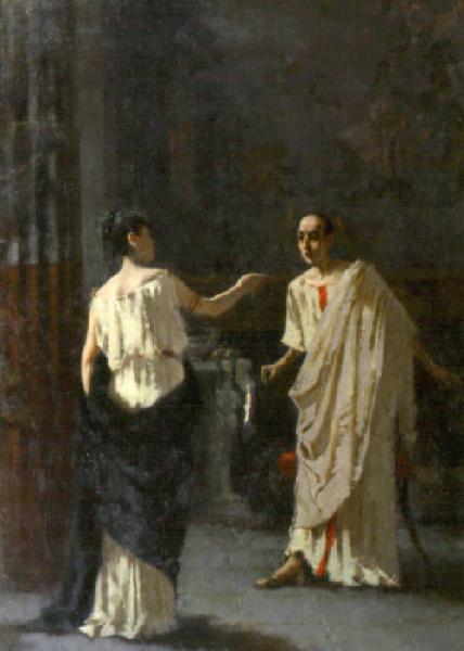 Fulvia revealing Catiline's conspiracy to Cicero