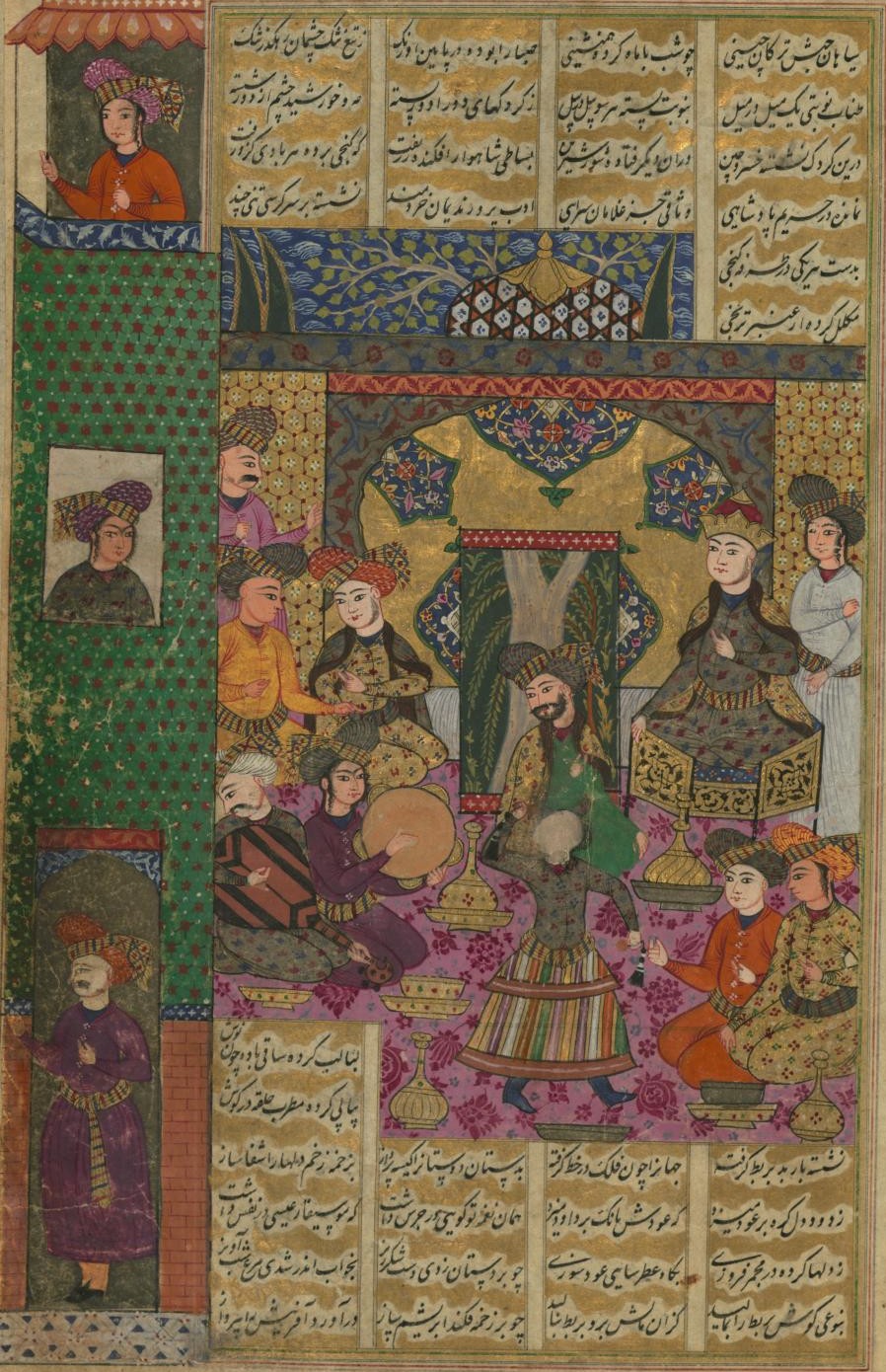 Khusraw and Shirin on the Throne in the Presence of Courtiers
